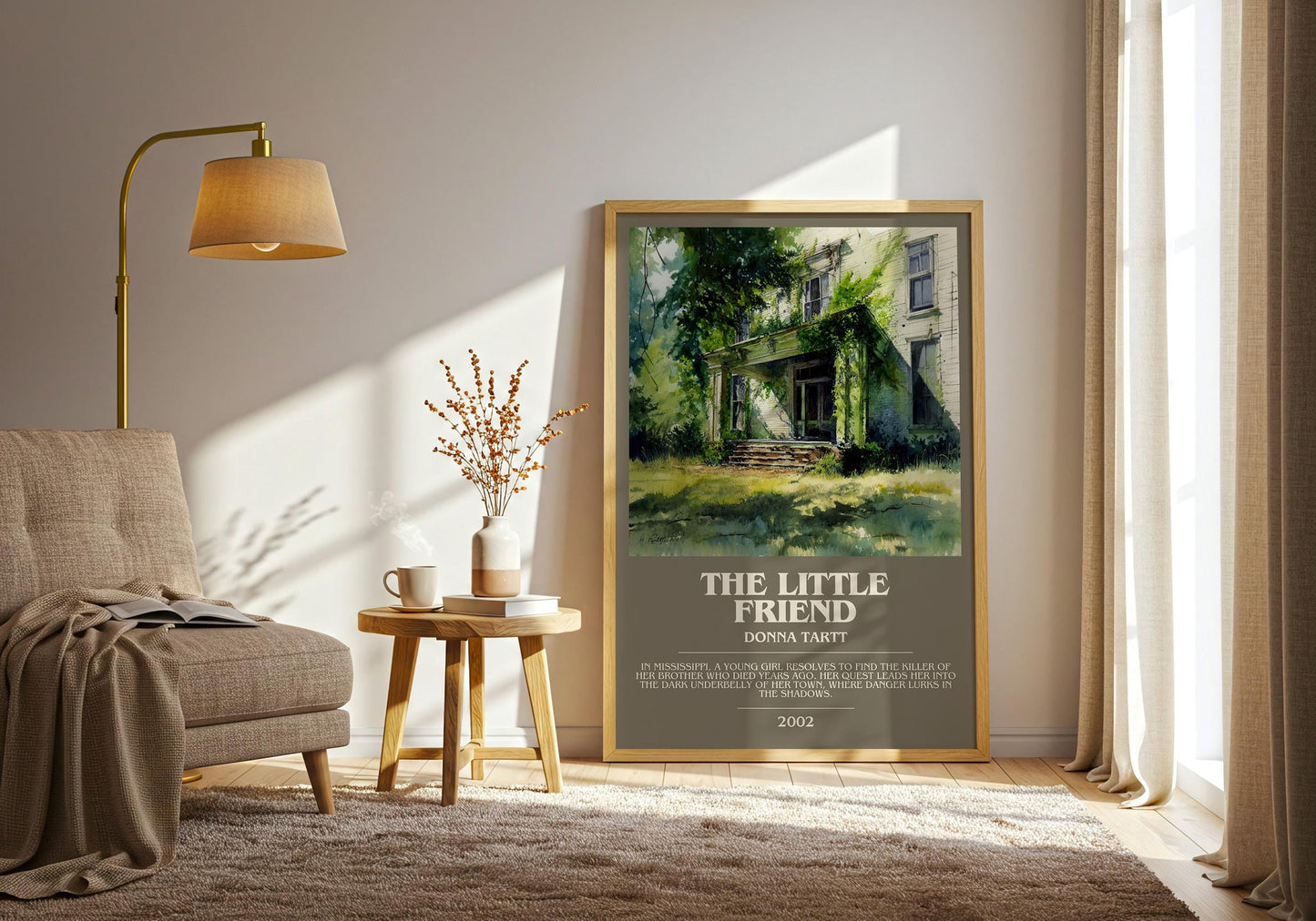 The Little Friend bookish print on bookshelf – Donna Tartt fan gift