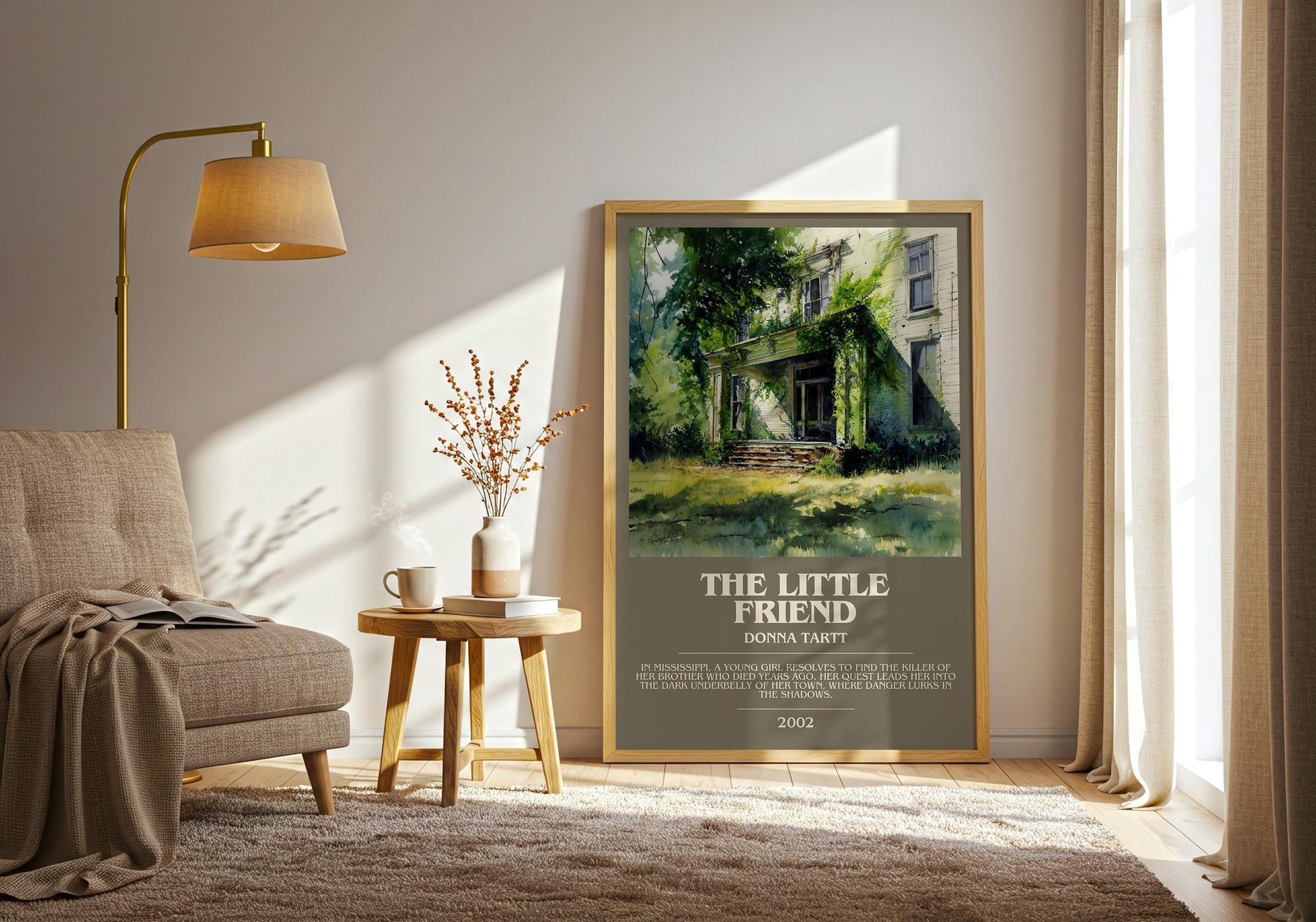 The Little Friend bookish print on bookshelf – Donna Tartt fan gift