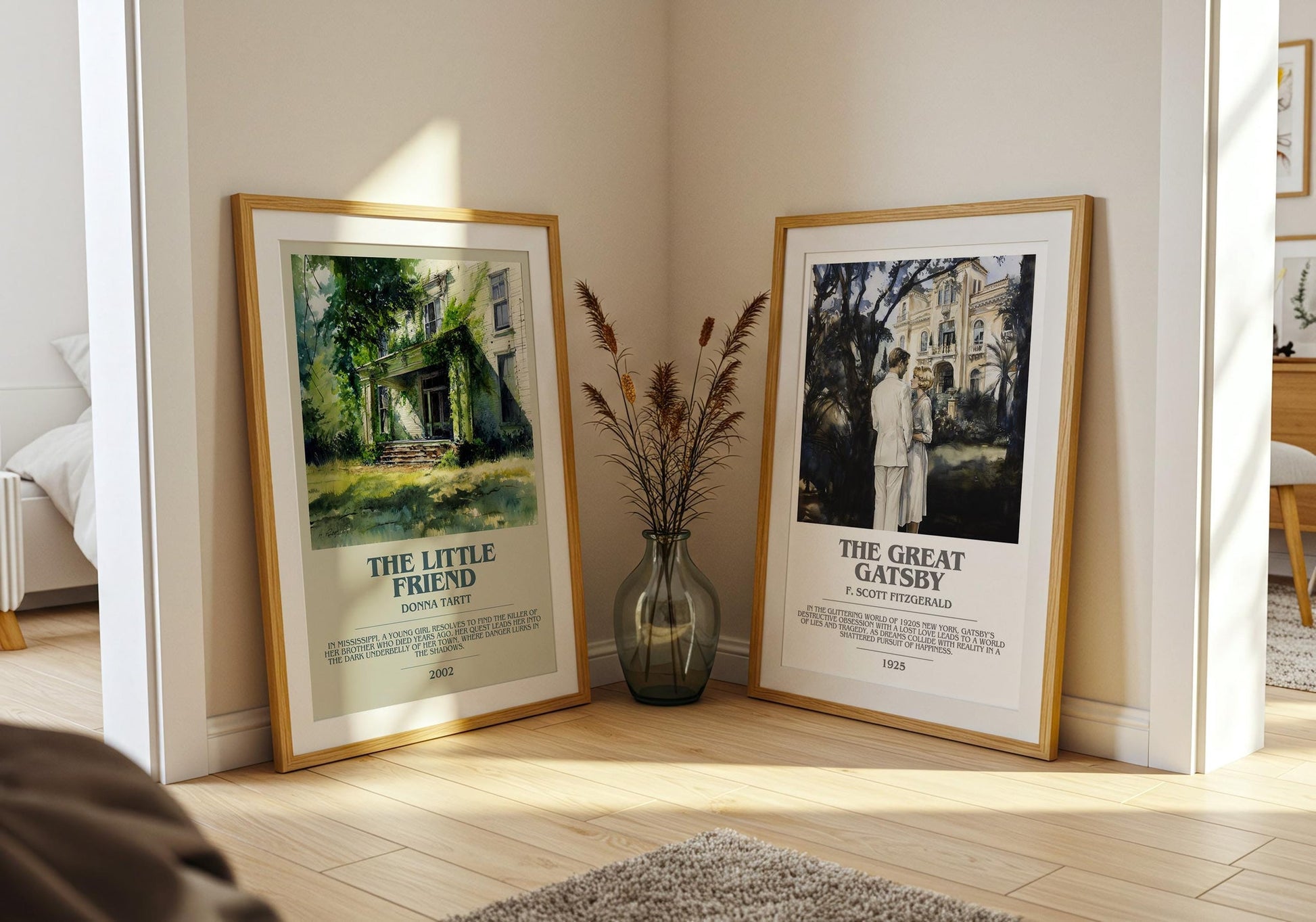 The Little Friend bookish poster paired in gallery wall – literary art prints