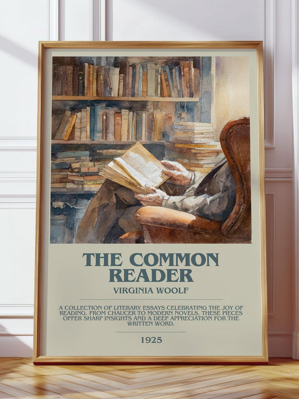 The Common Reader bookish print in frame leaning in hallway – non fiction wall art