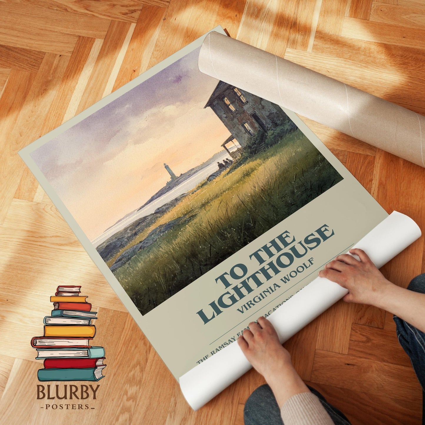To the Lighthouse book poster packaging – museum-quality print rolled in protective tube