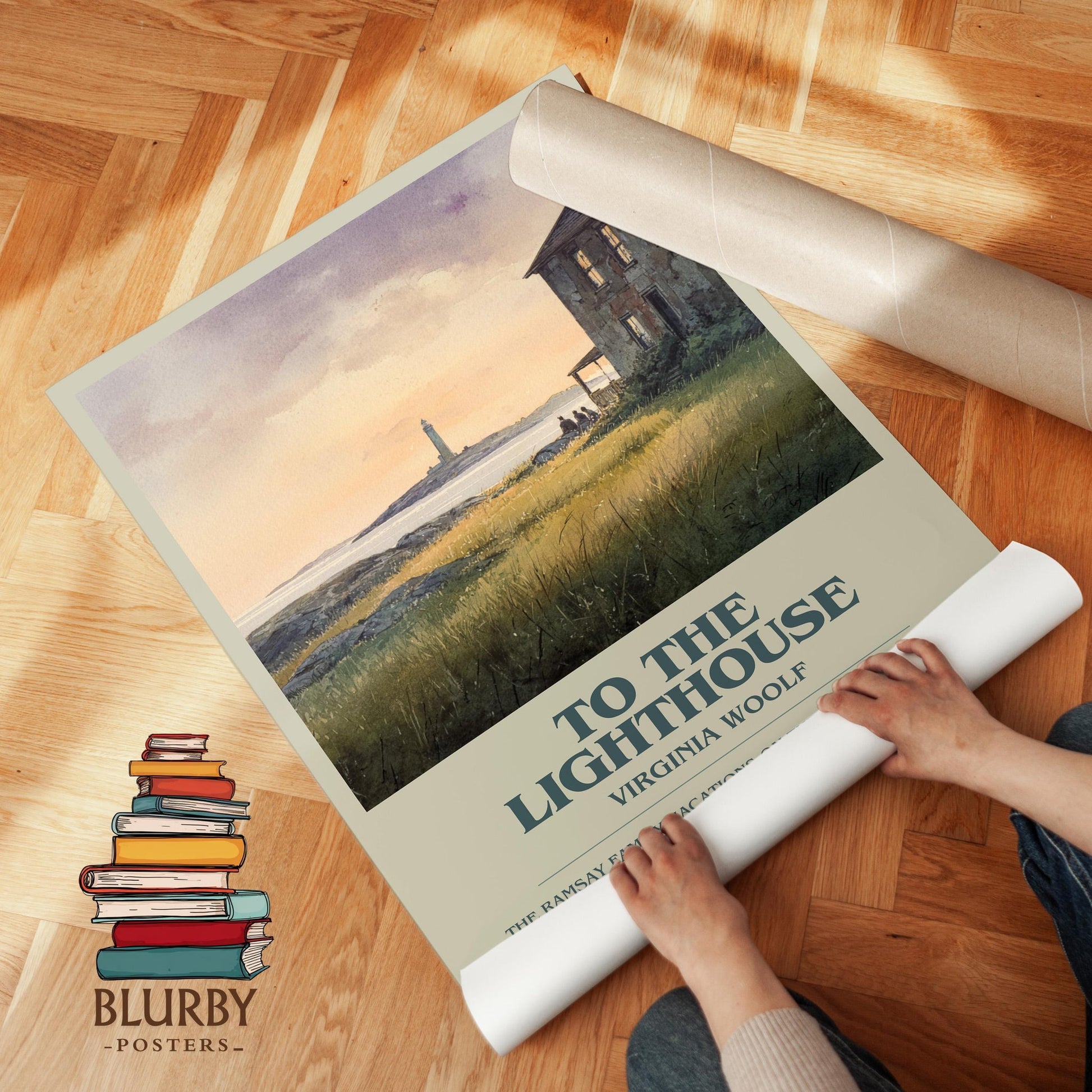 To the Lighthouse book poster packaging – museum-quality print rolled in protective tube