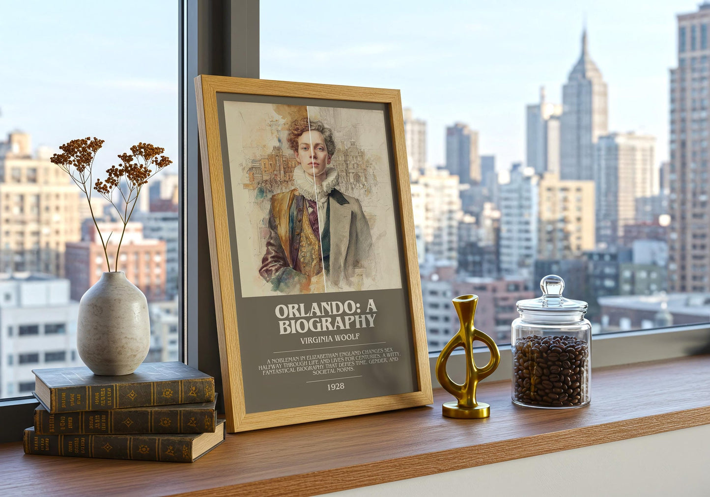 Orlando: A Biography bookish book poster framed on wall – classic literature wall art