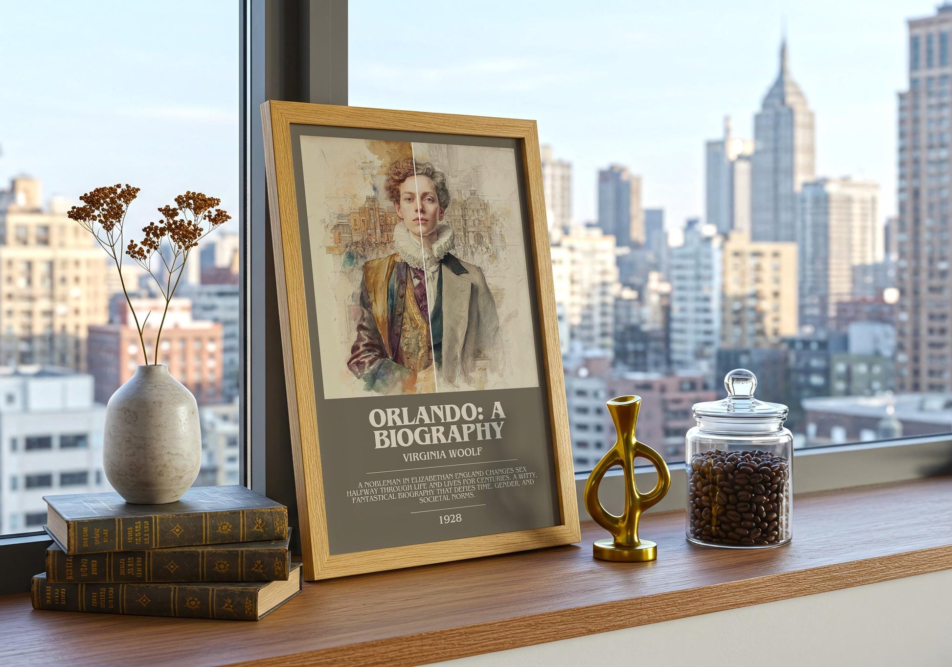 Orlando: A Biography bookish book poster framed on wall – classic literature wall art