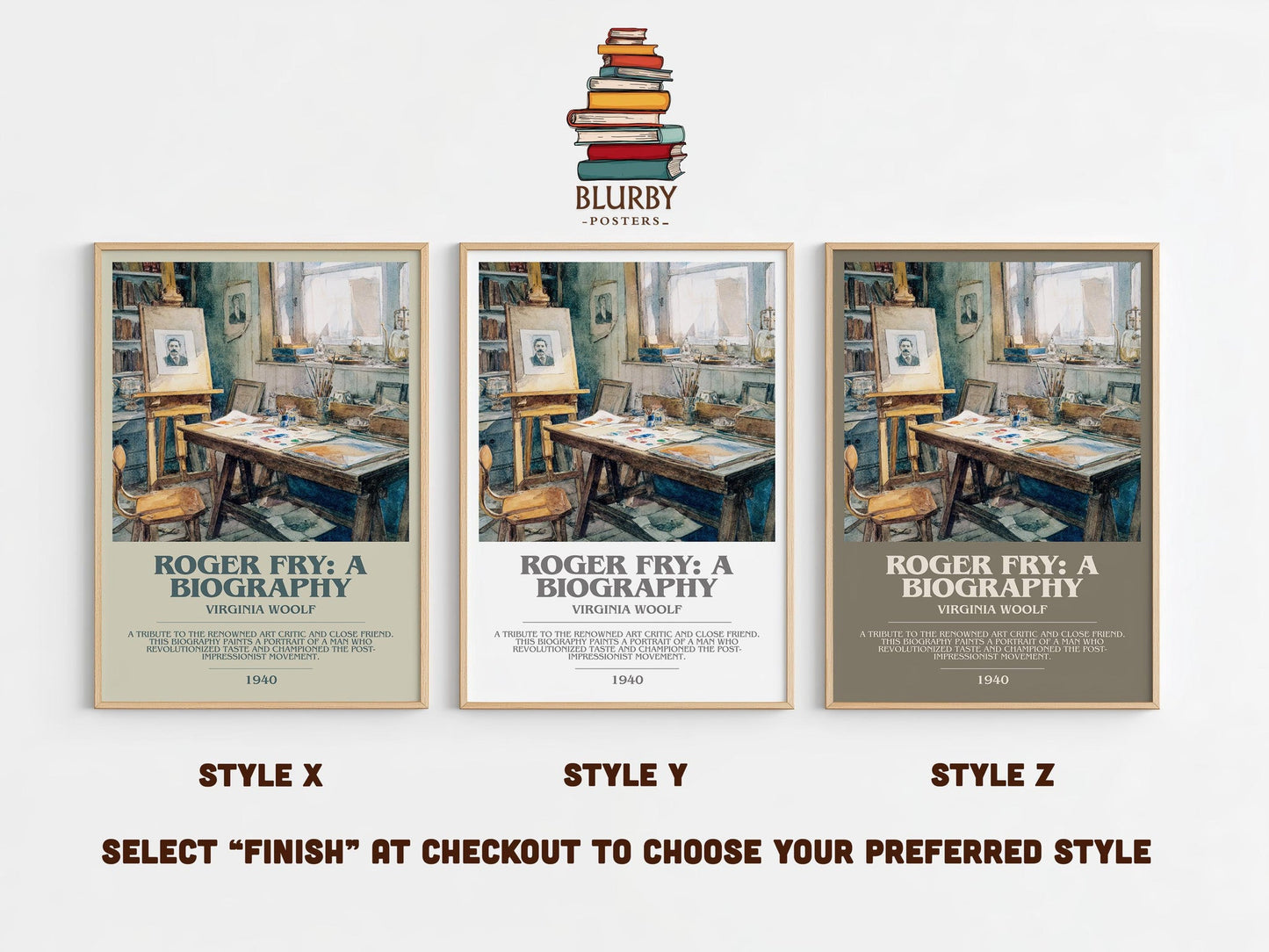 Roger Fry: A Biography bookish poster colour and style options – Virginia Woolf book art
