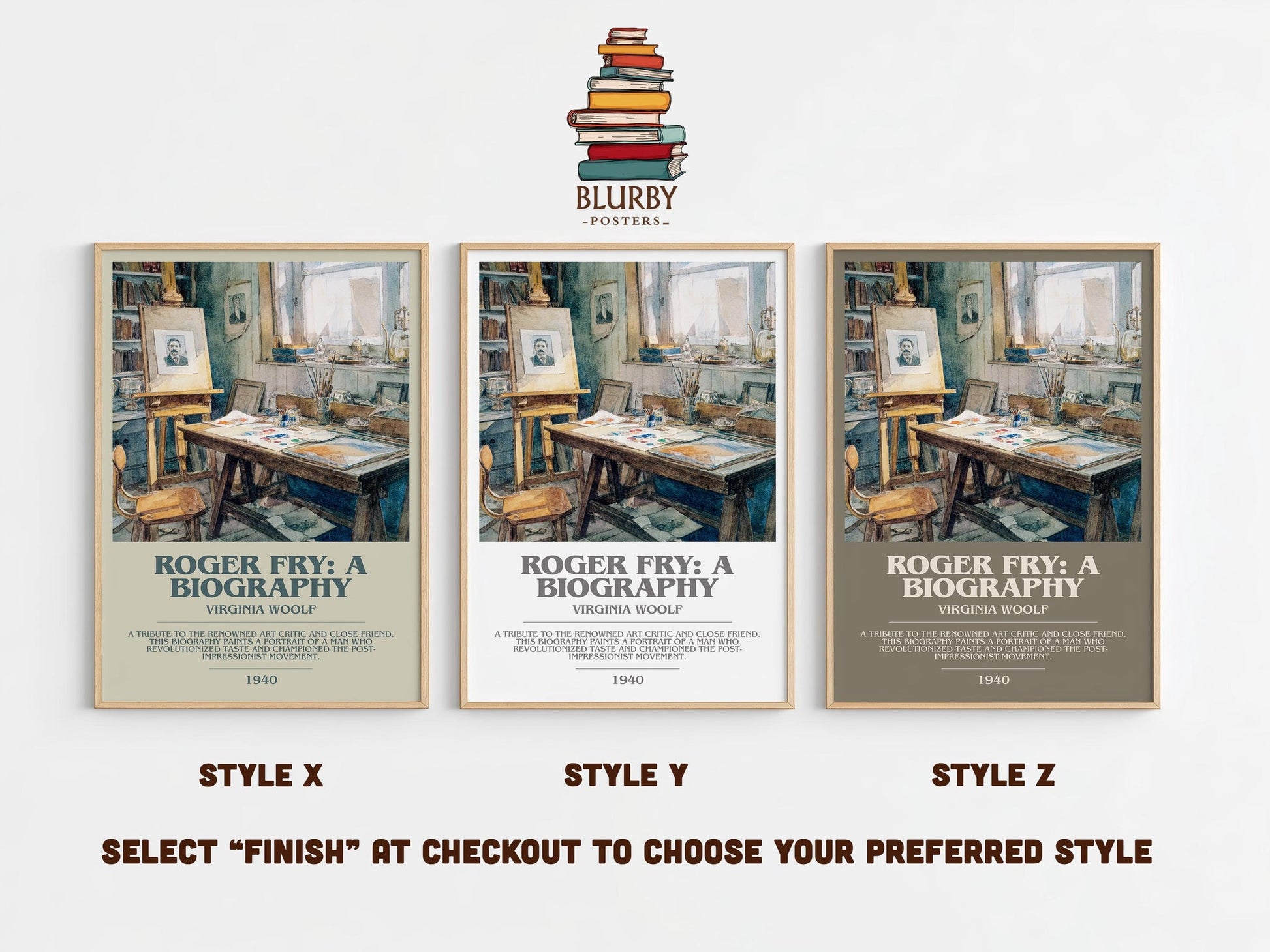 Roger Fry: A Biography bookish poster colour and style options – Virginia Woolf book art