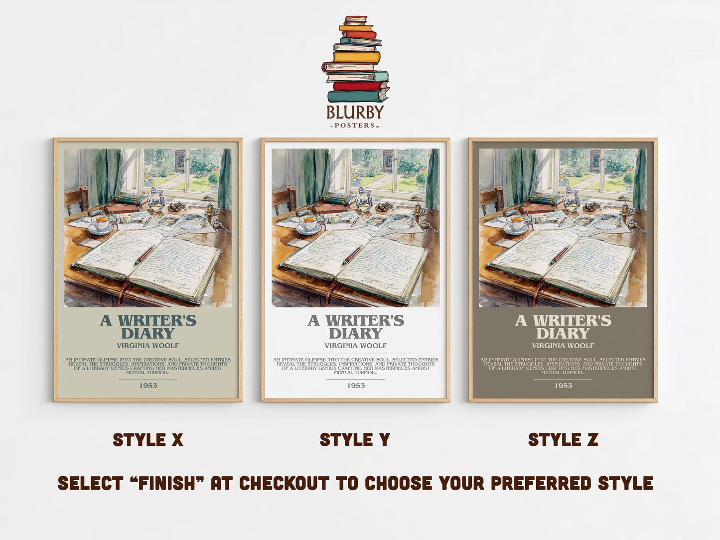 A Writer's Diary by Virginia Woolf | Book Poster | Literary Art Gift For Book Lover | Novel Inspired Wall Art