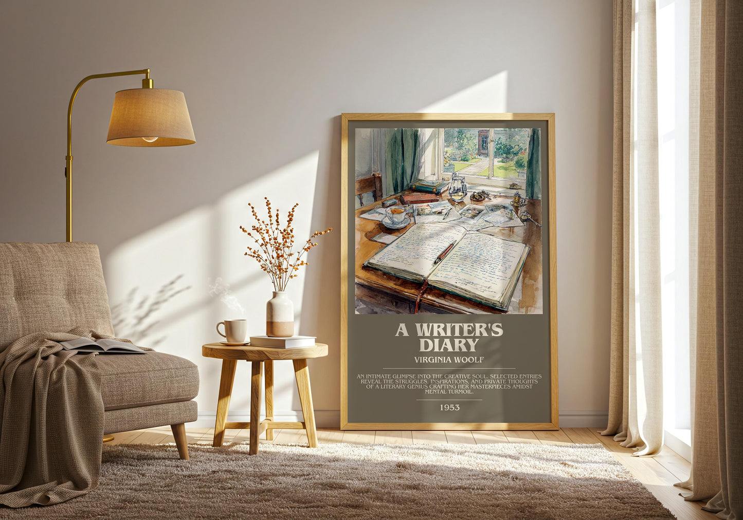 A Writer's Diary by Virginia Woolf | Book Poster | Literary Art Gift For Book Lover | Novel Inspired Wall Art