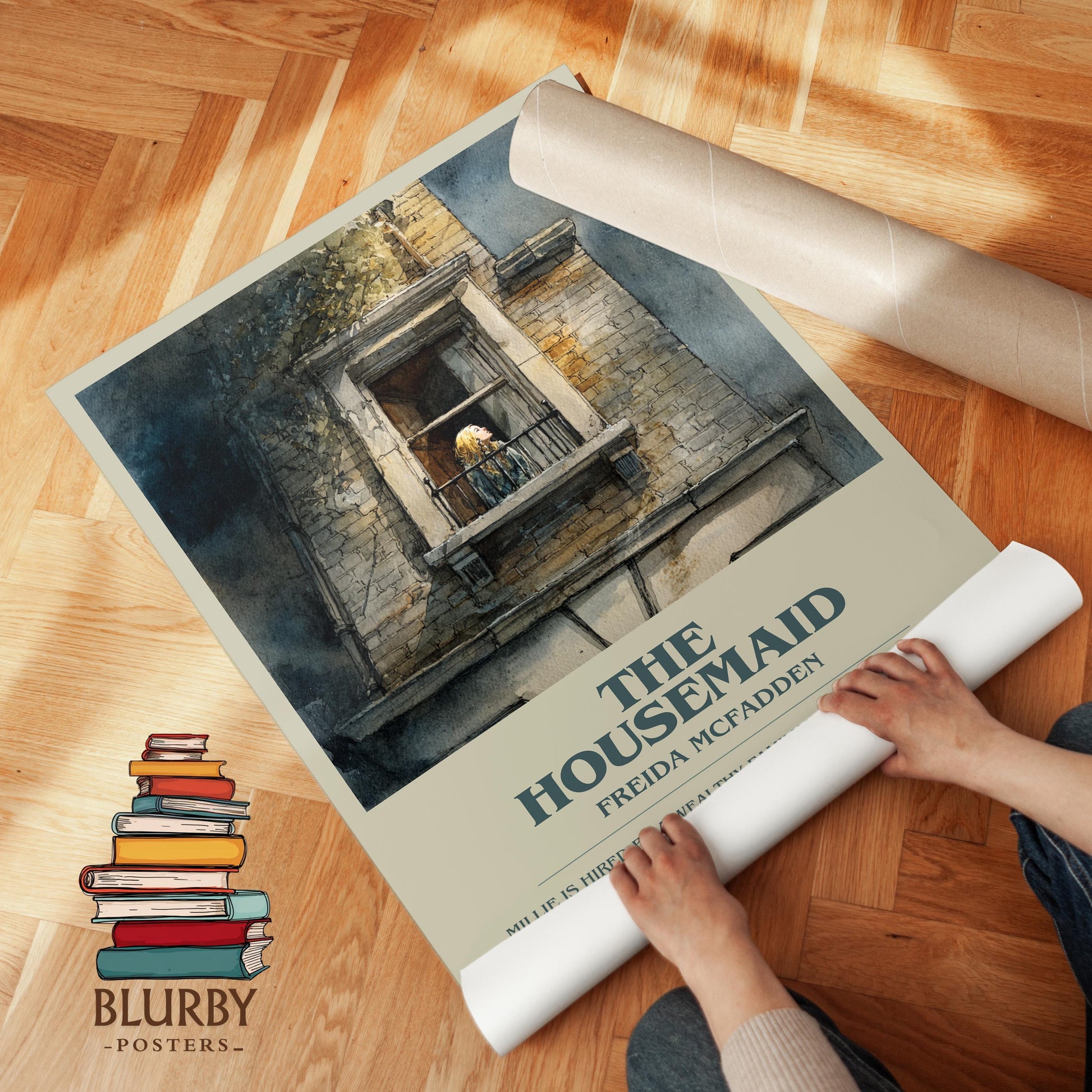 The Housemaid book poster packaging – museum-quality print rolled in protective tube