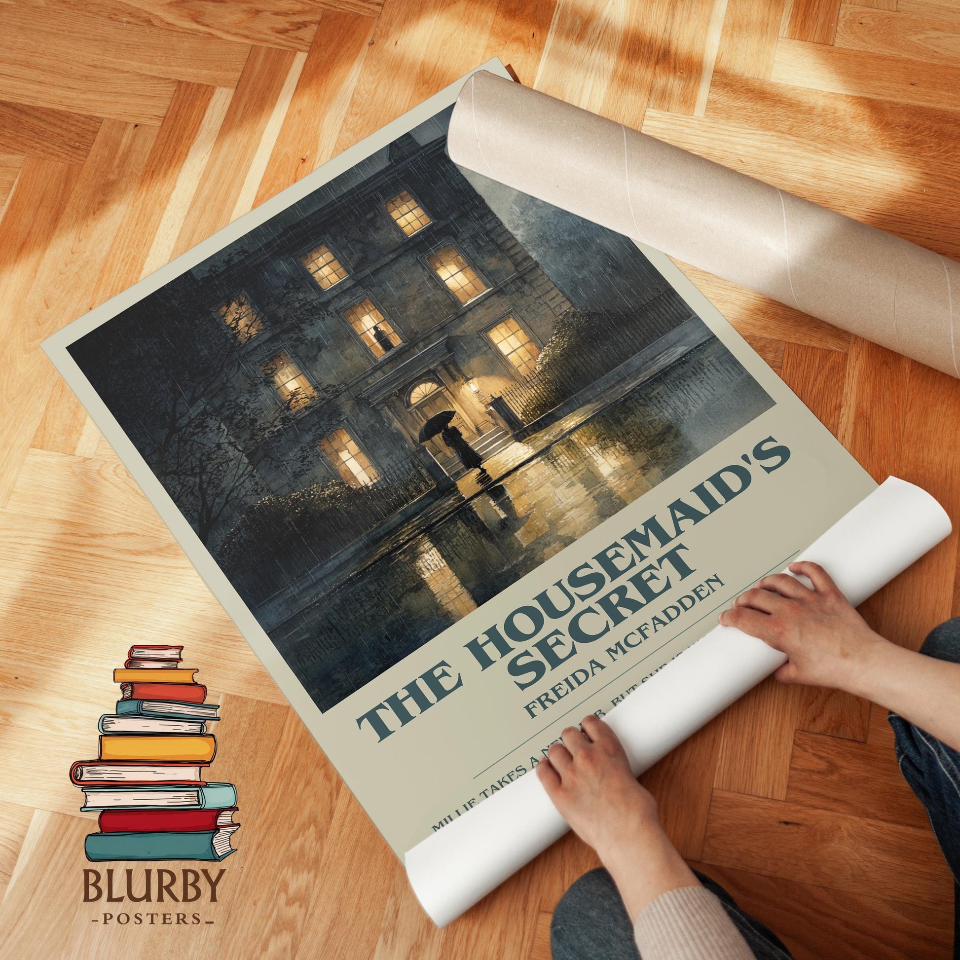 The Housemaid's Secret book poster packaging – museum-quality print rolled in protective tube