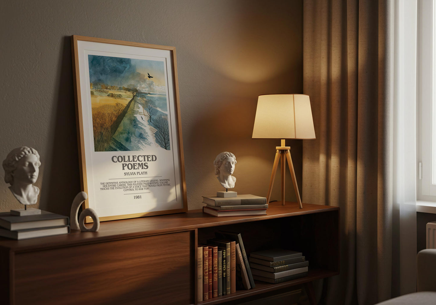 Collected Poems by Sylvia Plath | Book Poster | Literary Art Gift For Book Lover | Novel Inspired Wall Art | Free Delivery