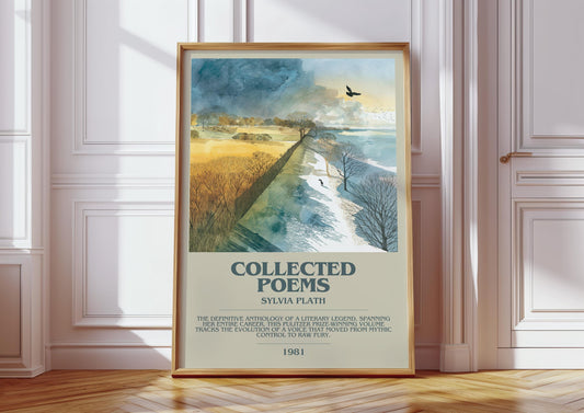 Collected Poems by Sylvia Plath | Book Poster | Literary Art Gift For Book Lover | Novel Inspired Wall Art | Free Delivery