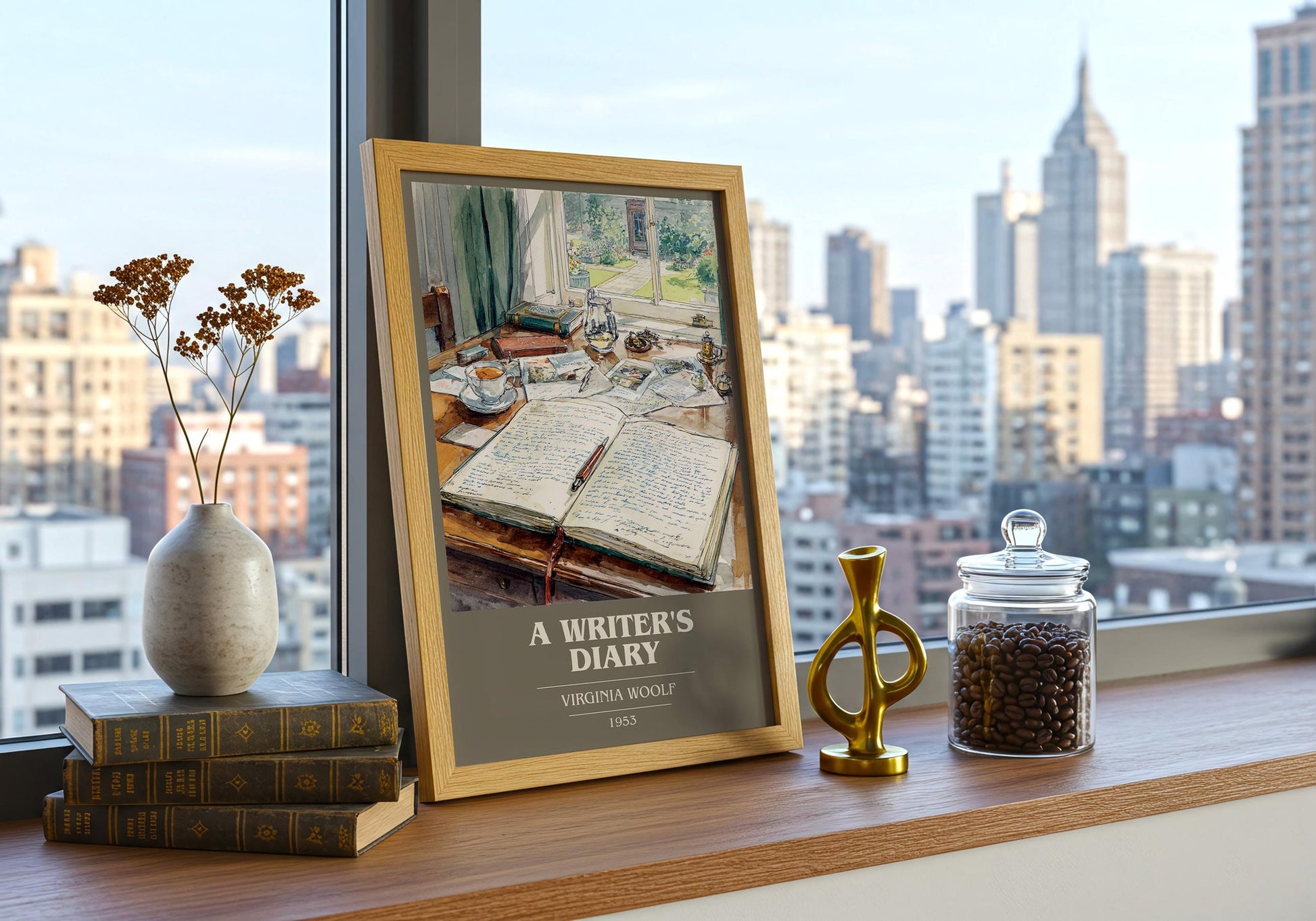 A Writer's Diary book cover book poster framed on wall – non fiction wall art