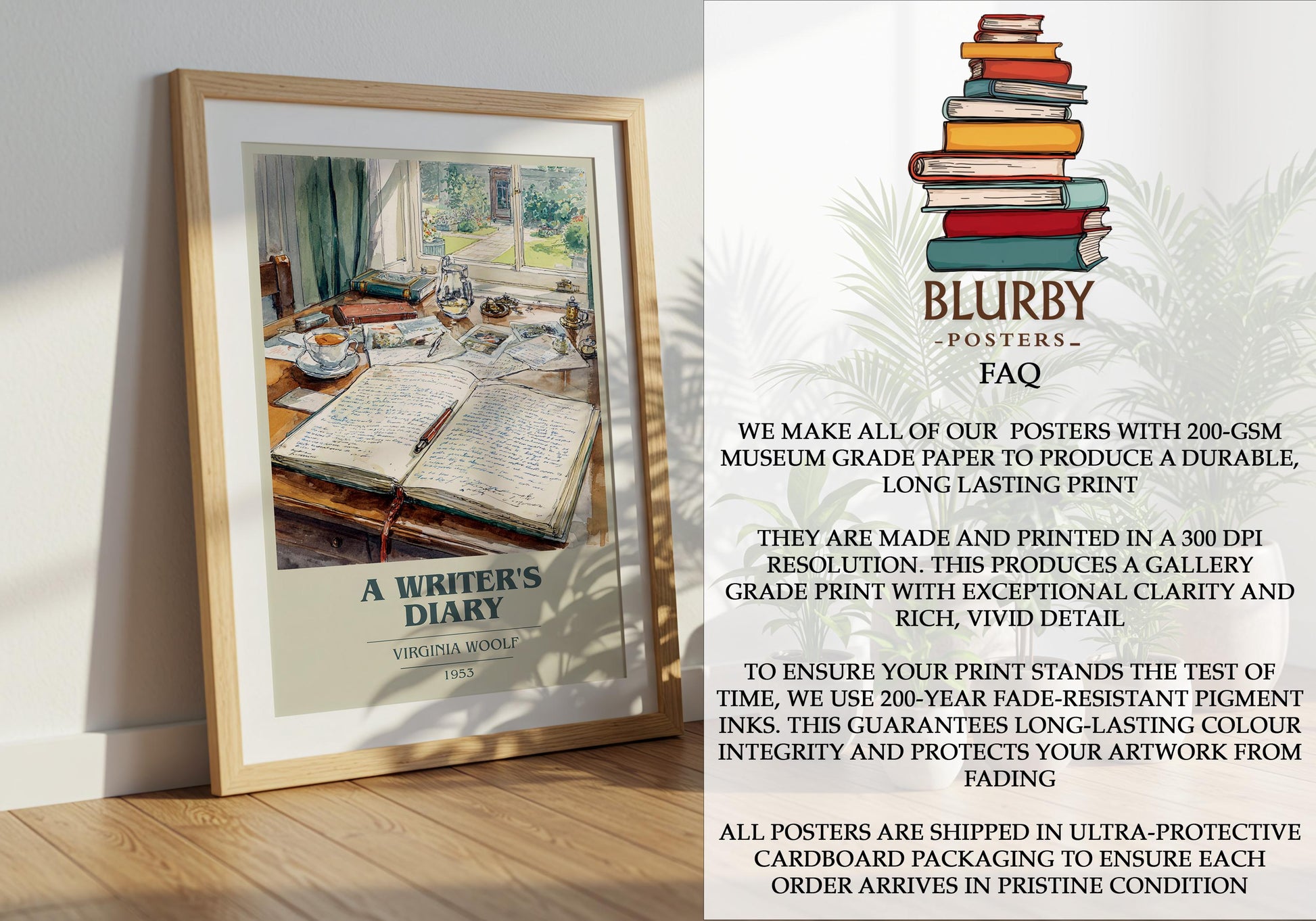 A Writer's Diary by Virginia Woolf | Book Poster | Literary Art Gift For Book Lover | Novel Inspired Wall Art