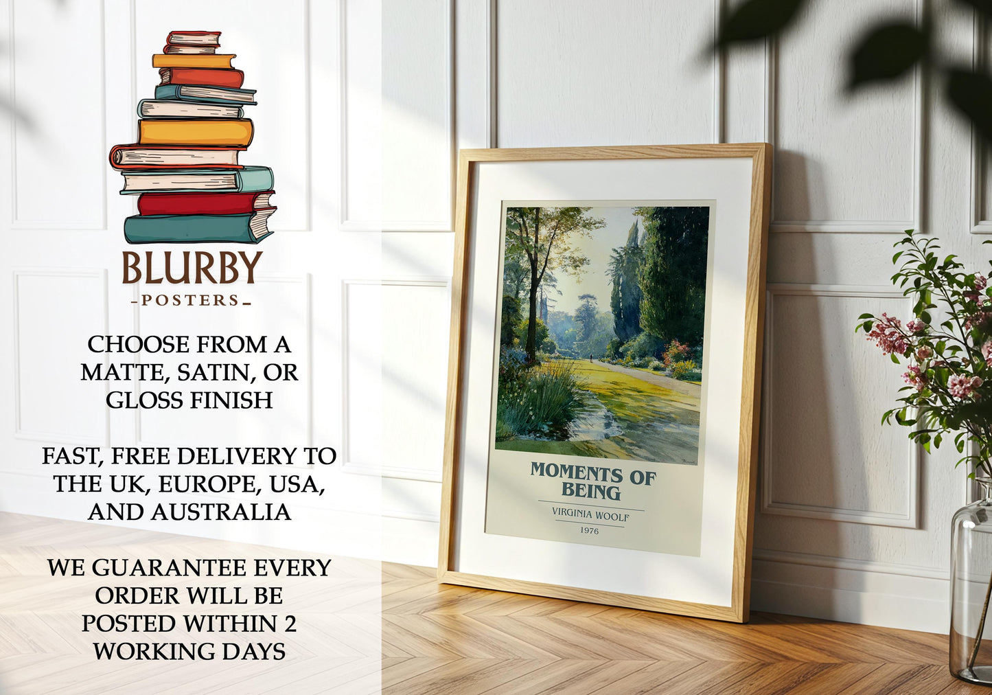 Moments of Being by Virginia Woolf | Book Poster | Literary Art Gift For Book Lover | Novel Inspired Wall Art