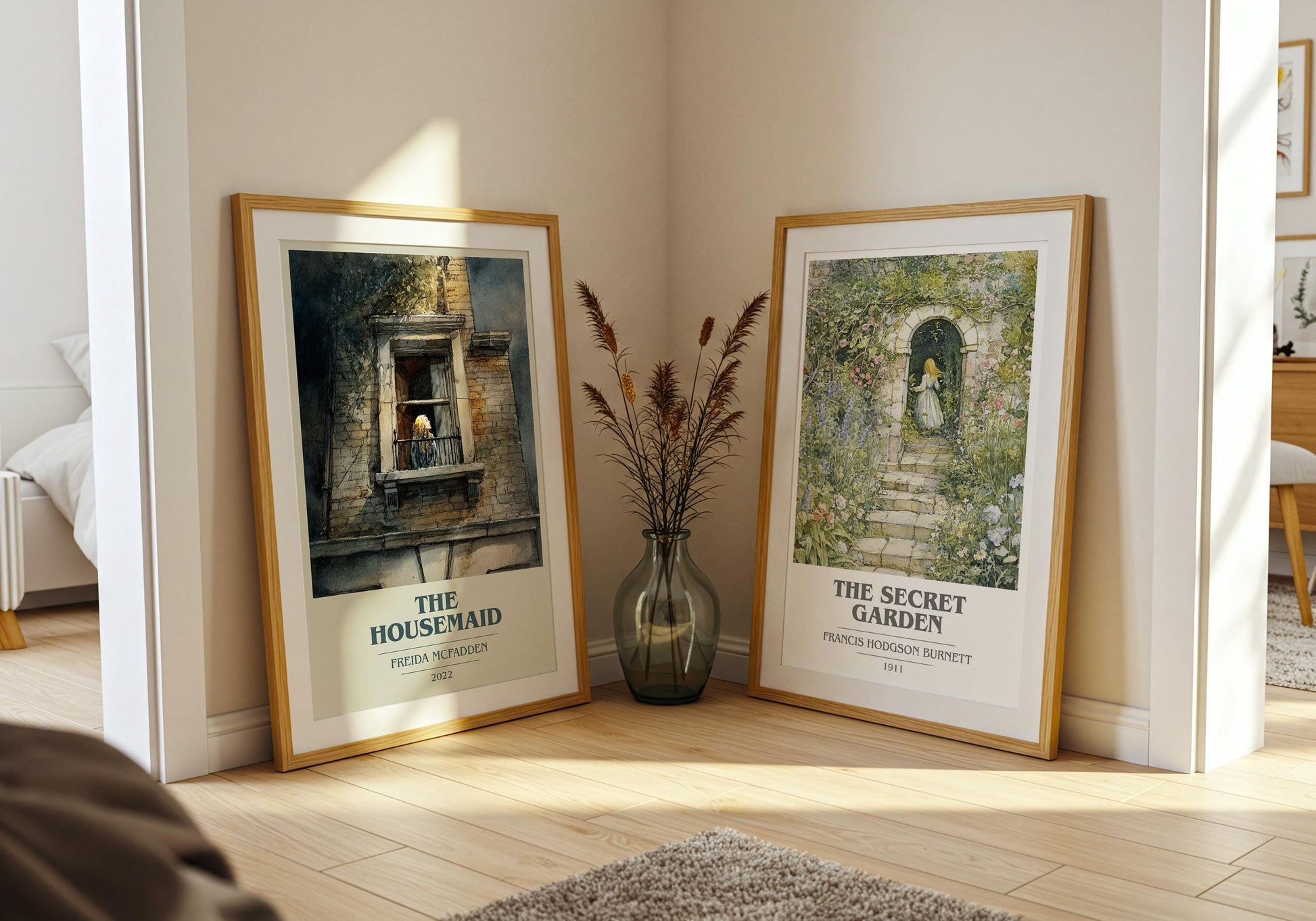 The Housemaid book cover print on bookshelf – Freida Mcfadden fan gift