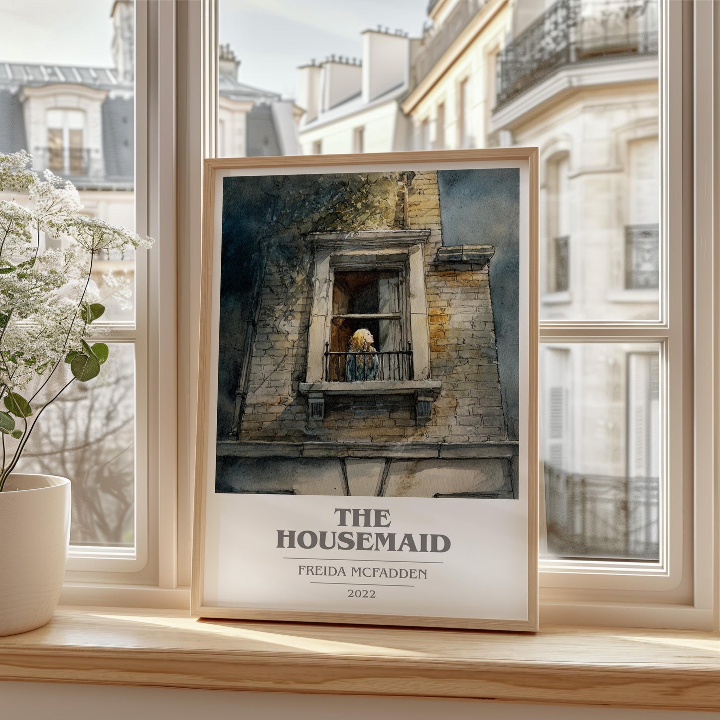 The Housemaid book cover poster colour and style options – Freida Mcfadden book art