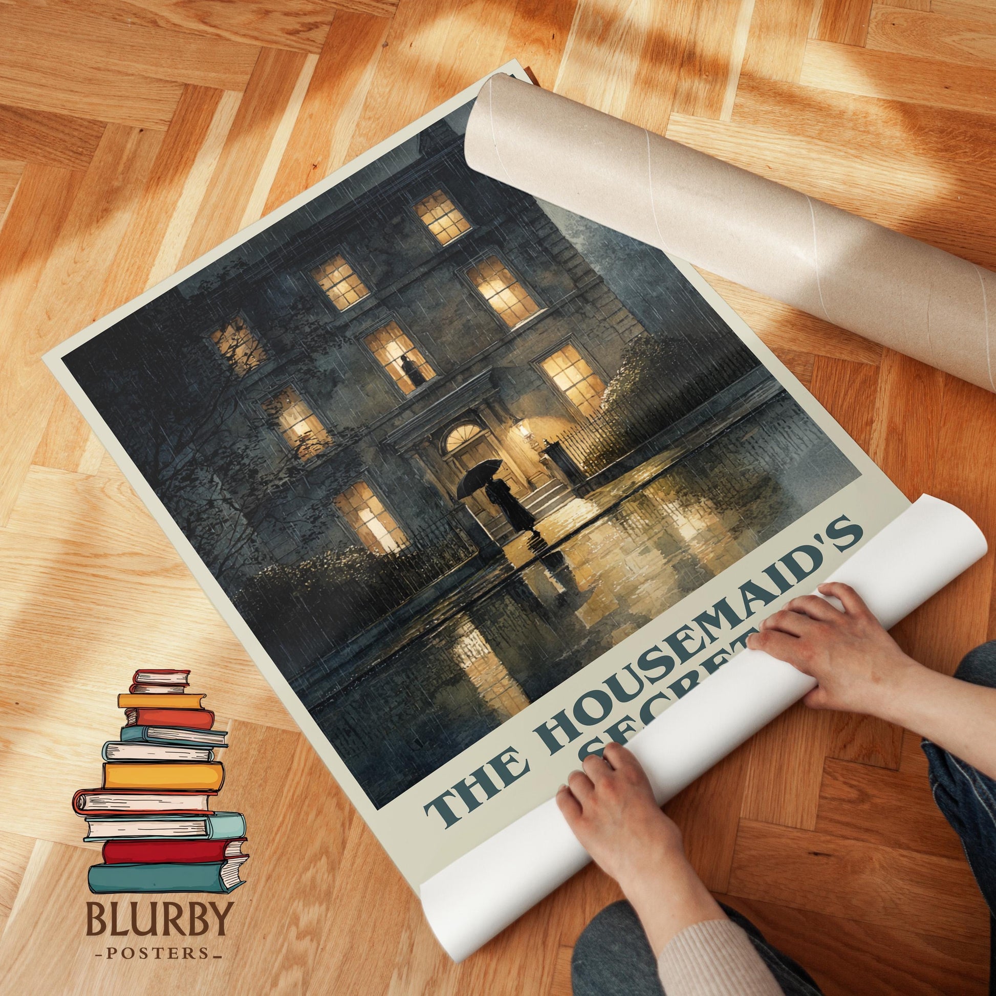 The Housemaid's Secret book poster packaging – museum-quality print rolled in protective tube