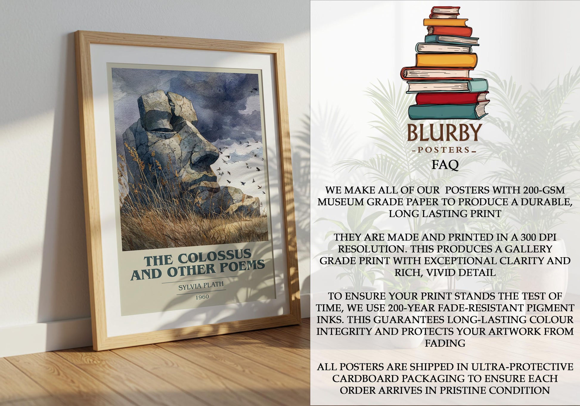 The Colossus and Other Poems by Sylvia Plath | Book Poster | Literary Art Gift For Book Lover | Novel Inspired Wall Art