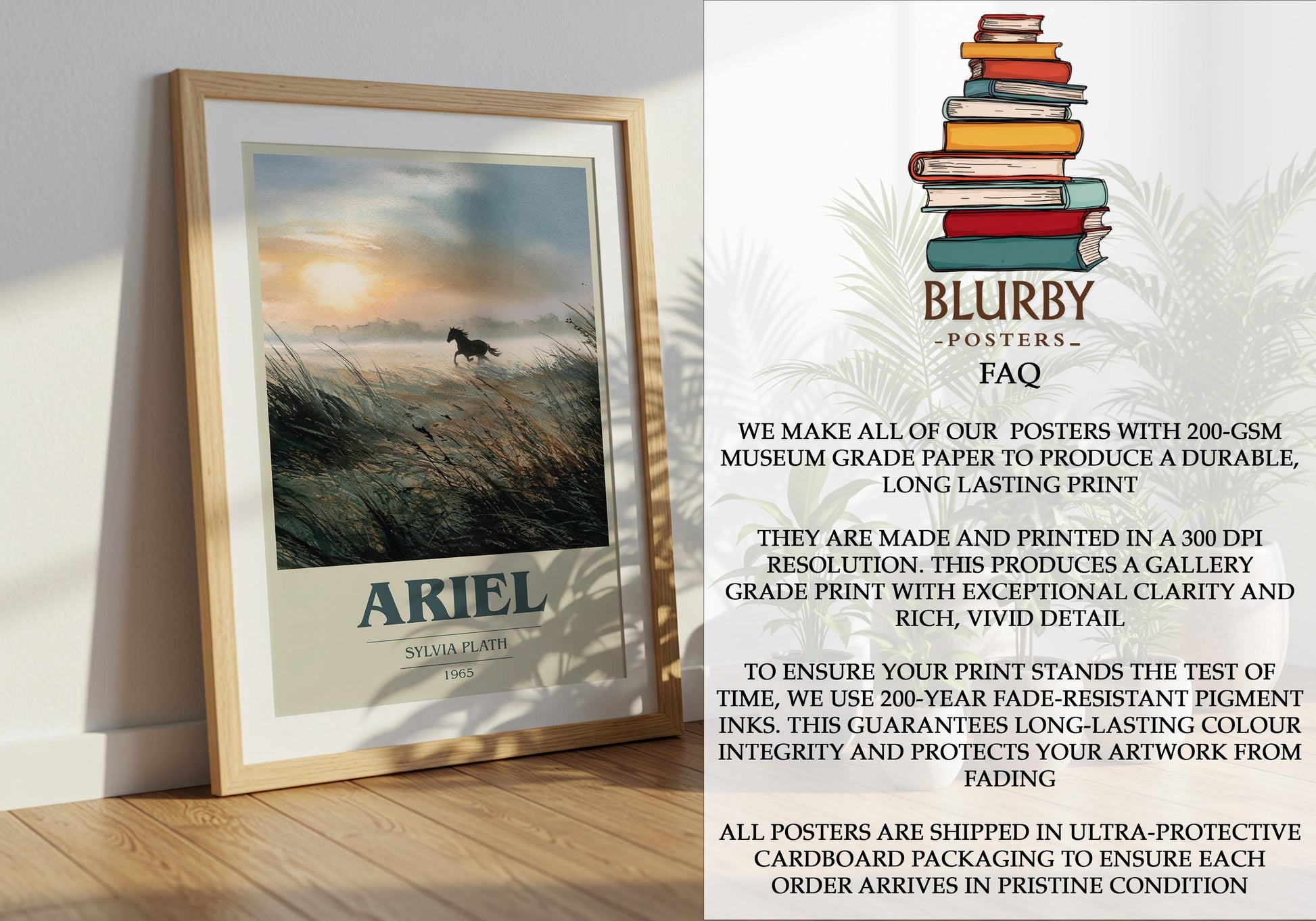 Ariel by Sylvia Plath | Book Poster | Literary Art Gift For Book Lover | Novel Inspired Wall Art | Free Delivery