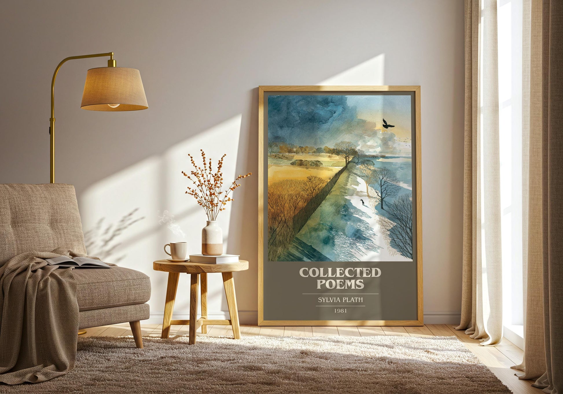 Collected Poems by Sylvia Plath | Book Poster | Literary Art Gift For Book Lover | Novel Inspired Wall Art | Free Delivery