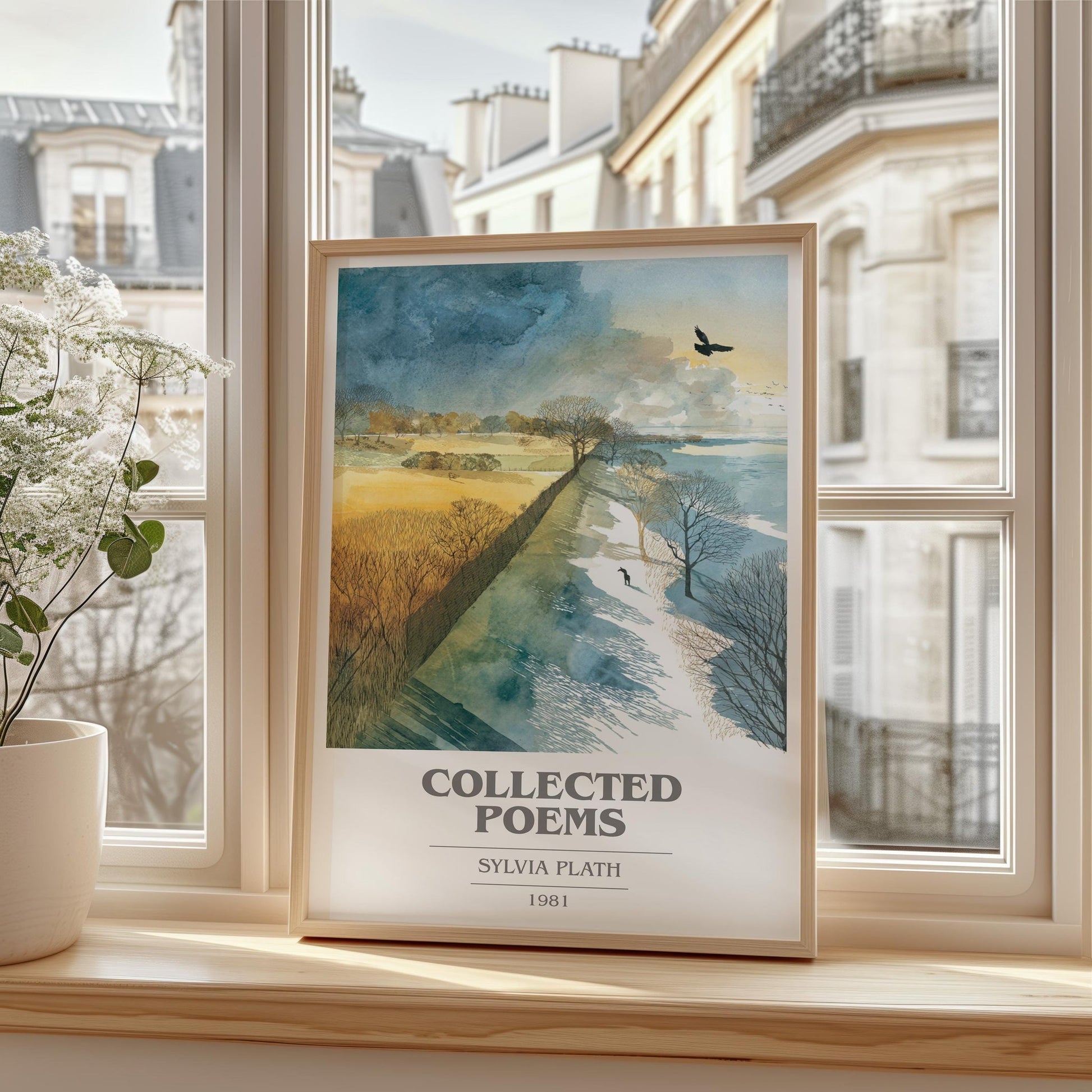 The Collected Poems book cover poster colour and style options – Sylvia Plath book art