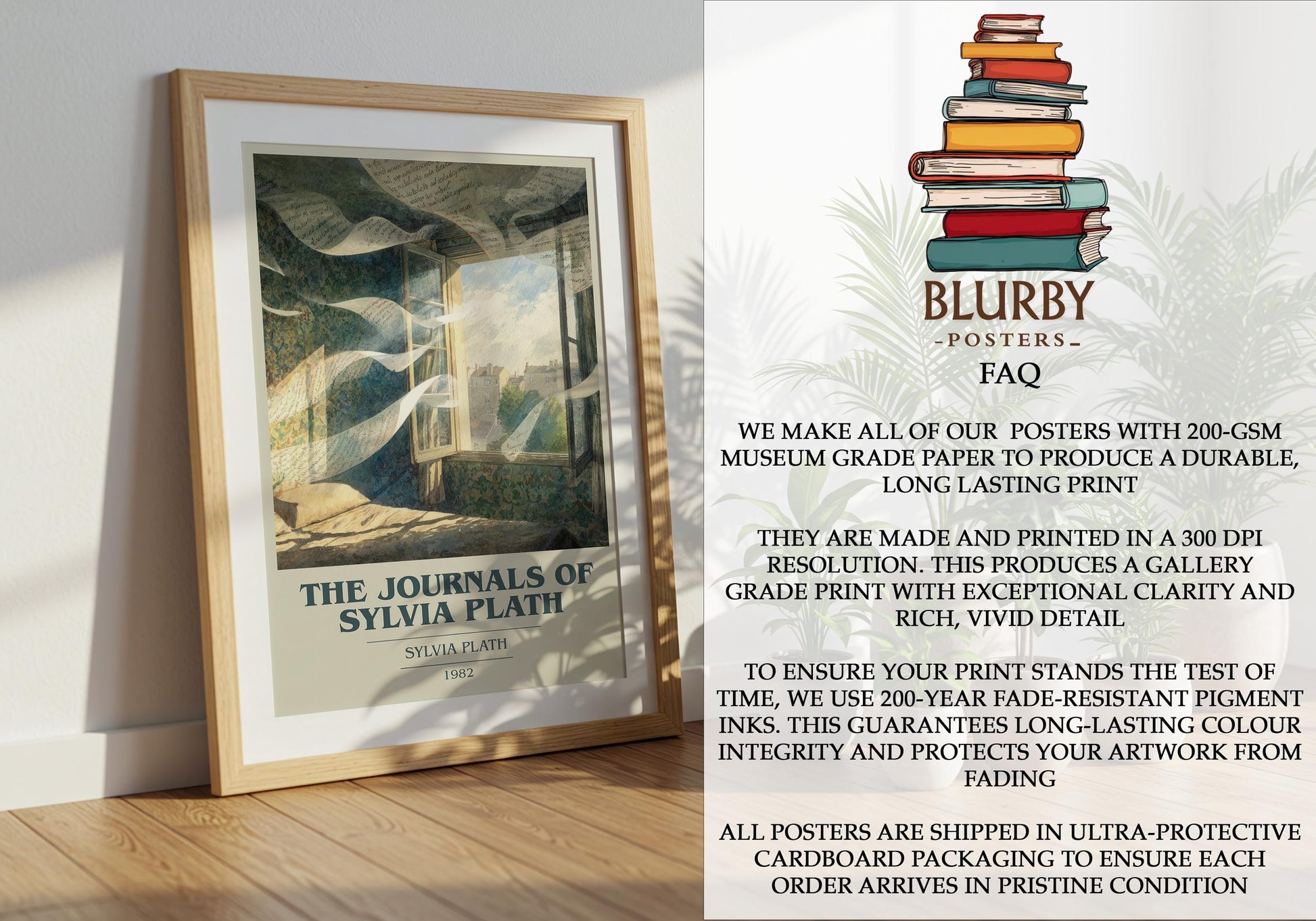 The Journals of Sylvia Plath by Sylvia Plath | Book Poster | Literary Art Gift For Book Lover | Novel Inspired Wall Art | Free Delivery