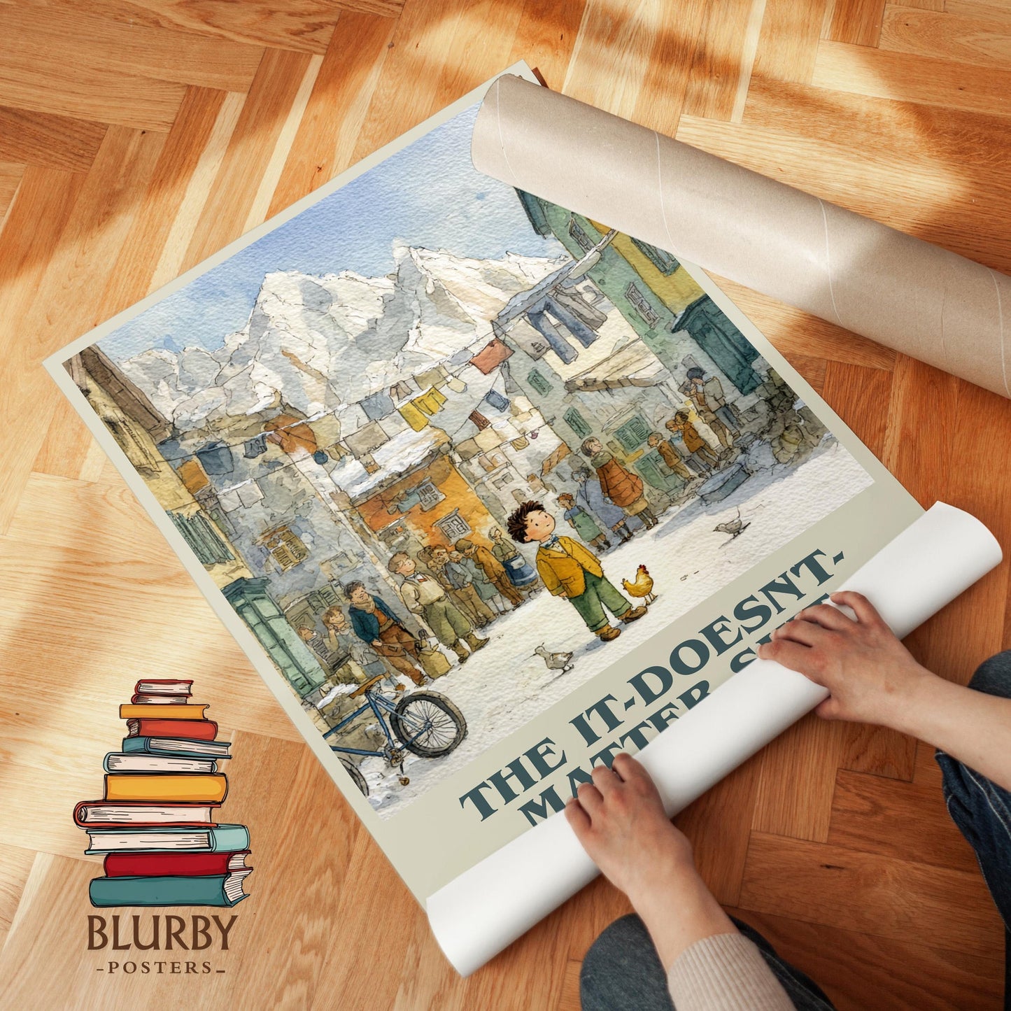 The It-Doesn't-Matter Suit book cover poster paired in gallery wall – literary art prints