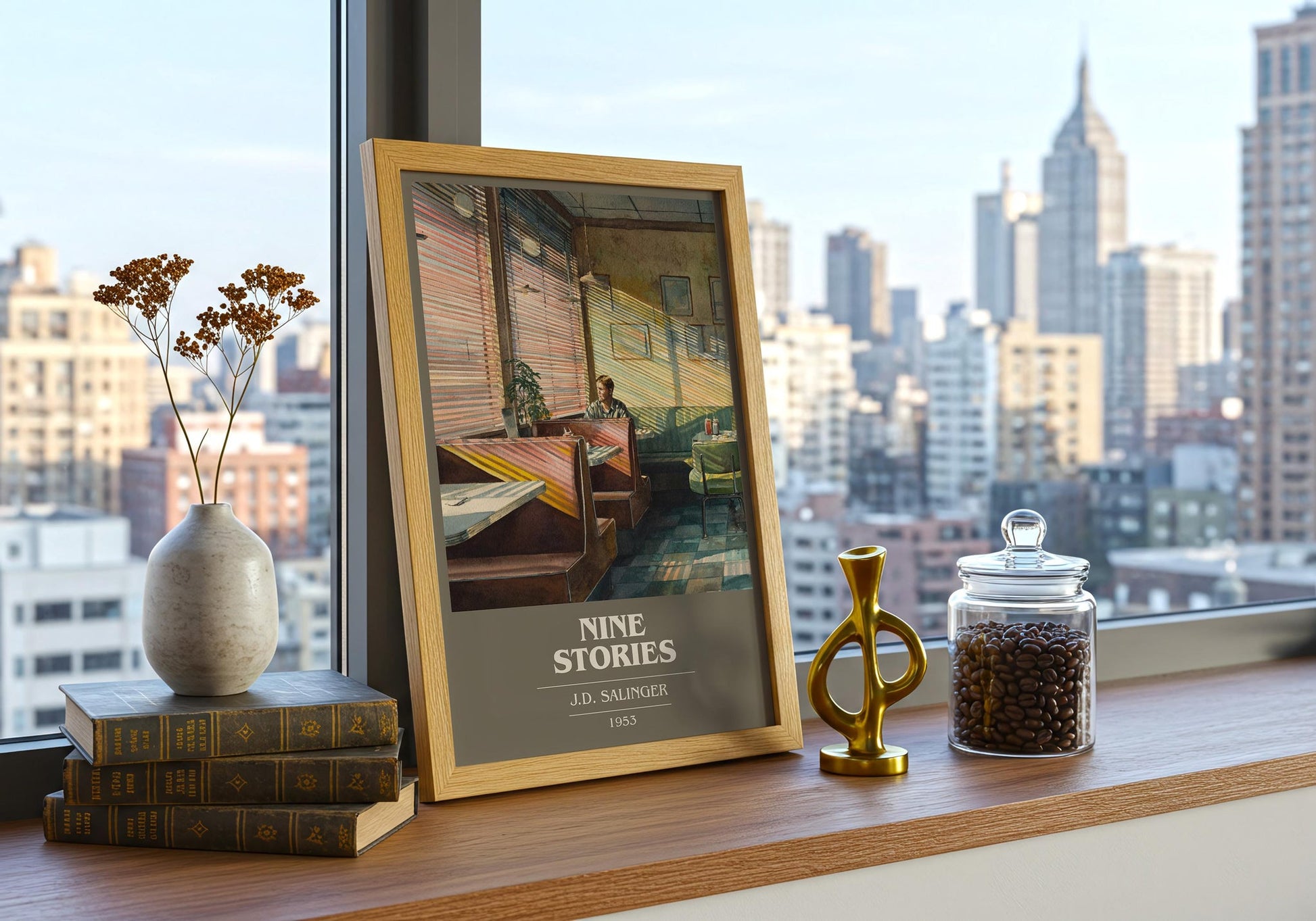 Nine Stories book cover book poster framed on wall – childrens wall art
