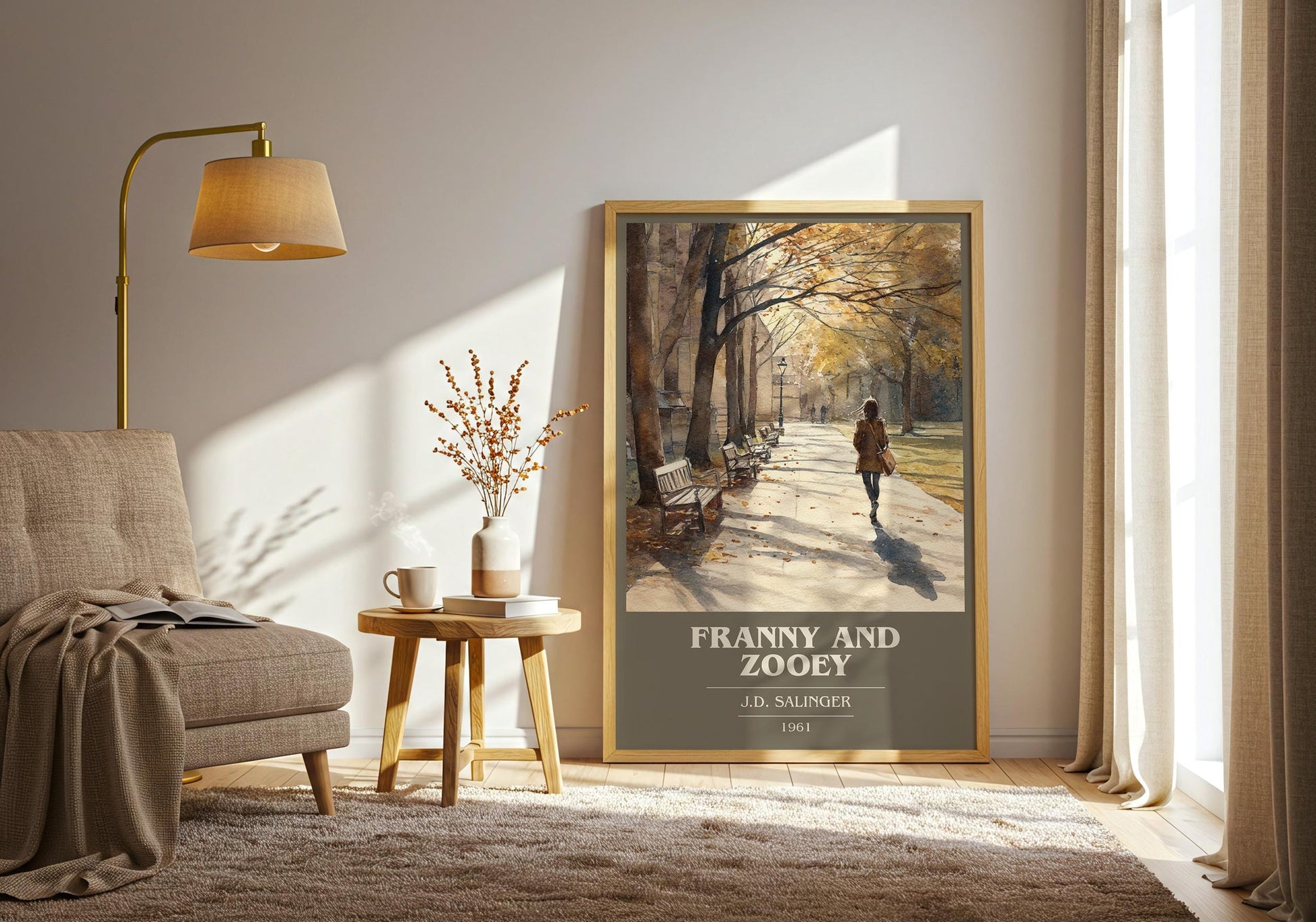 Franny and Zooey book cover book poster framed on wall – classic literature wall art