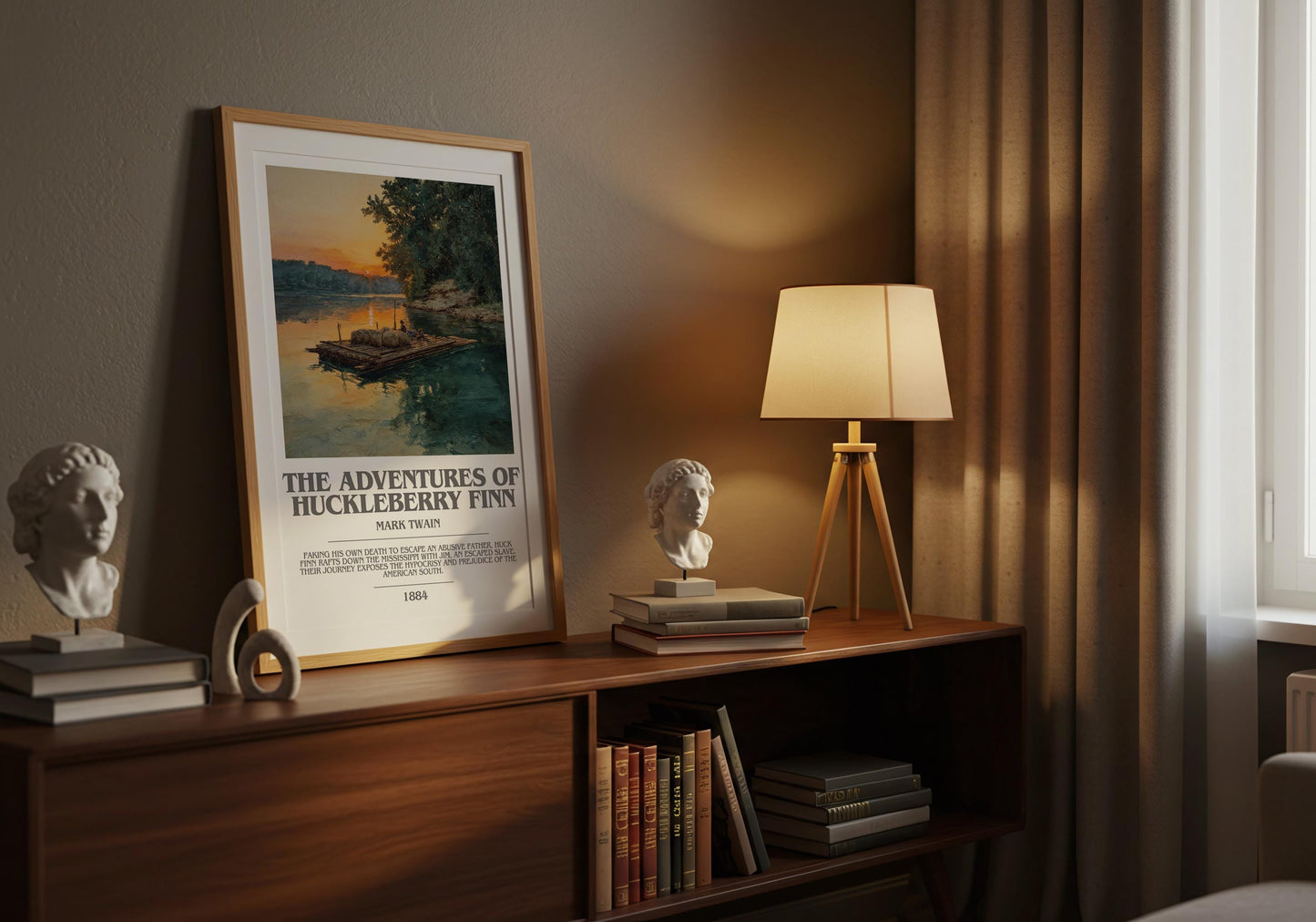 The Adventures of Huckleberry Finn by Mark Twain | Book Poster | Literary Art Gift For Book Lover | Novel Inspired Wall Art | Free Delivery