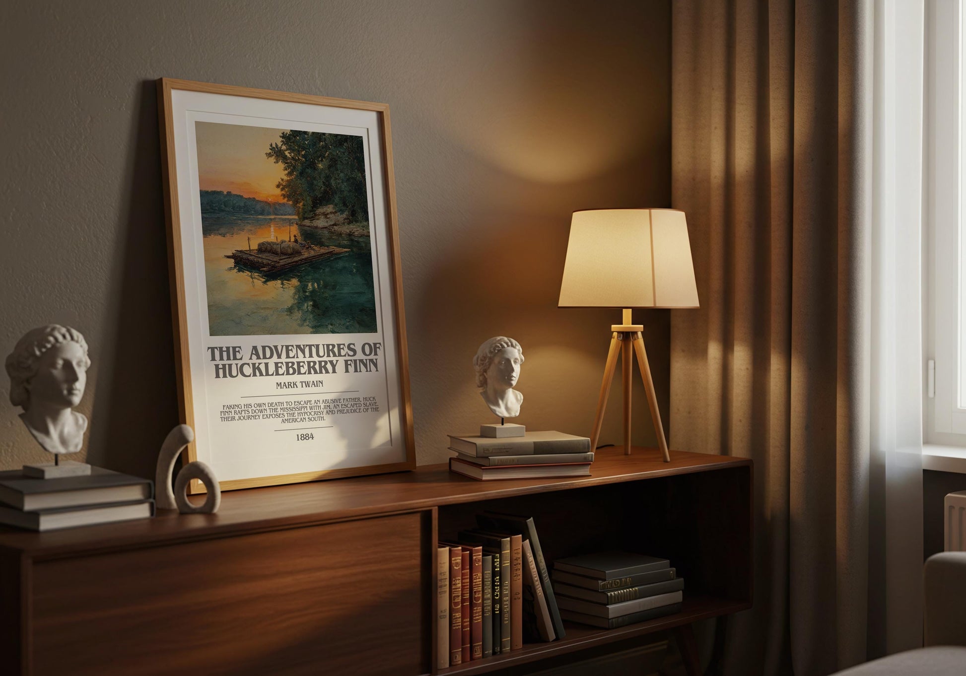 The Adventures of Huckleberry Finn by Mark Twain | Book Poster | Literary Art Gift For Book Lover | Novel Inspired Wall Art | Free Delivery