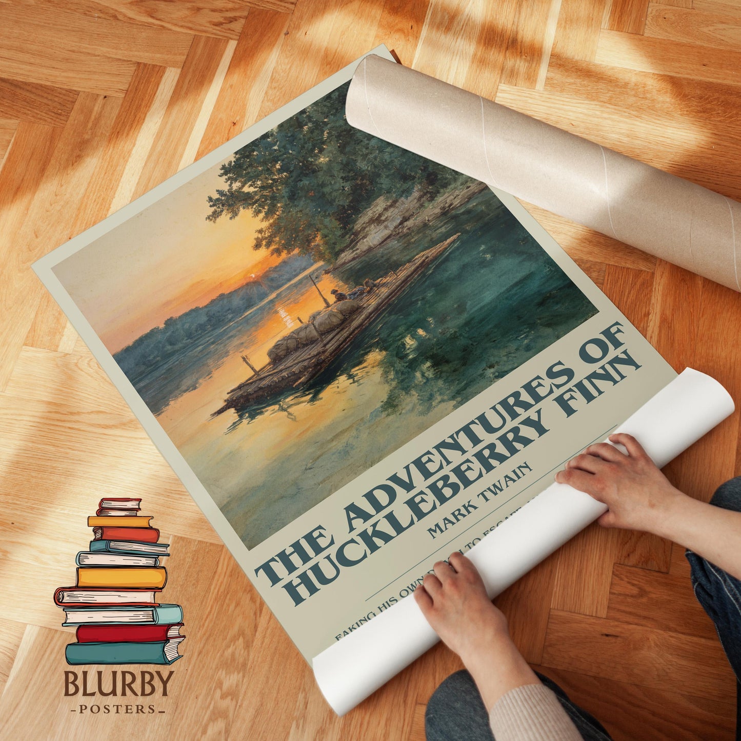 The Adventures of Huckleberry Finn by Mark Twain | Book Poster | Literary Art Gift For Book Lover | Novel Inspired Wall Art | Free Delivery