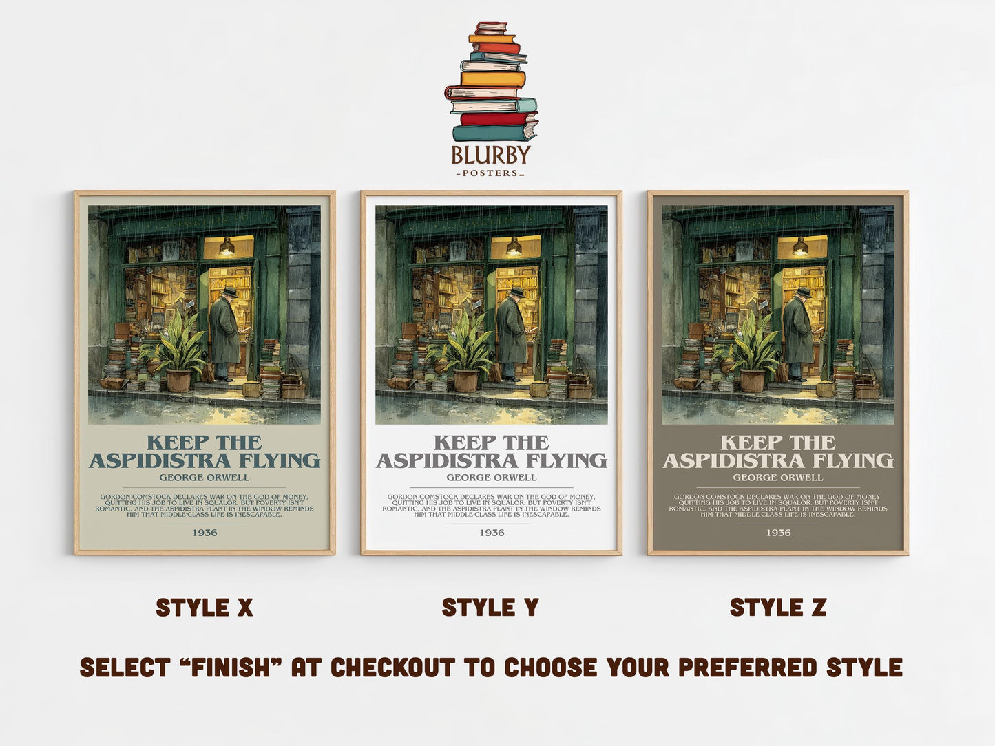 Keep the Aspidistra Flying by George Orwell | Book Poster | Literary Art Gift For Book Lover | Novel Inspired Wall Art | Free Delivery