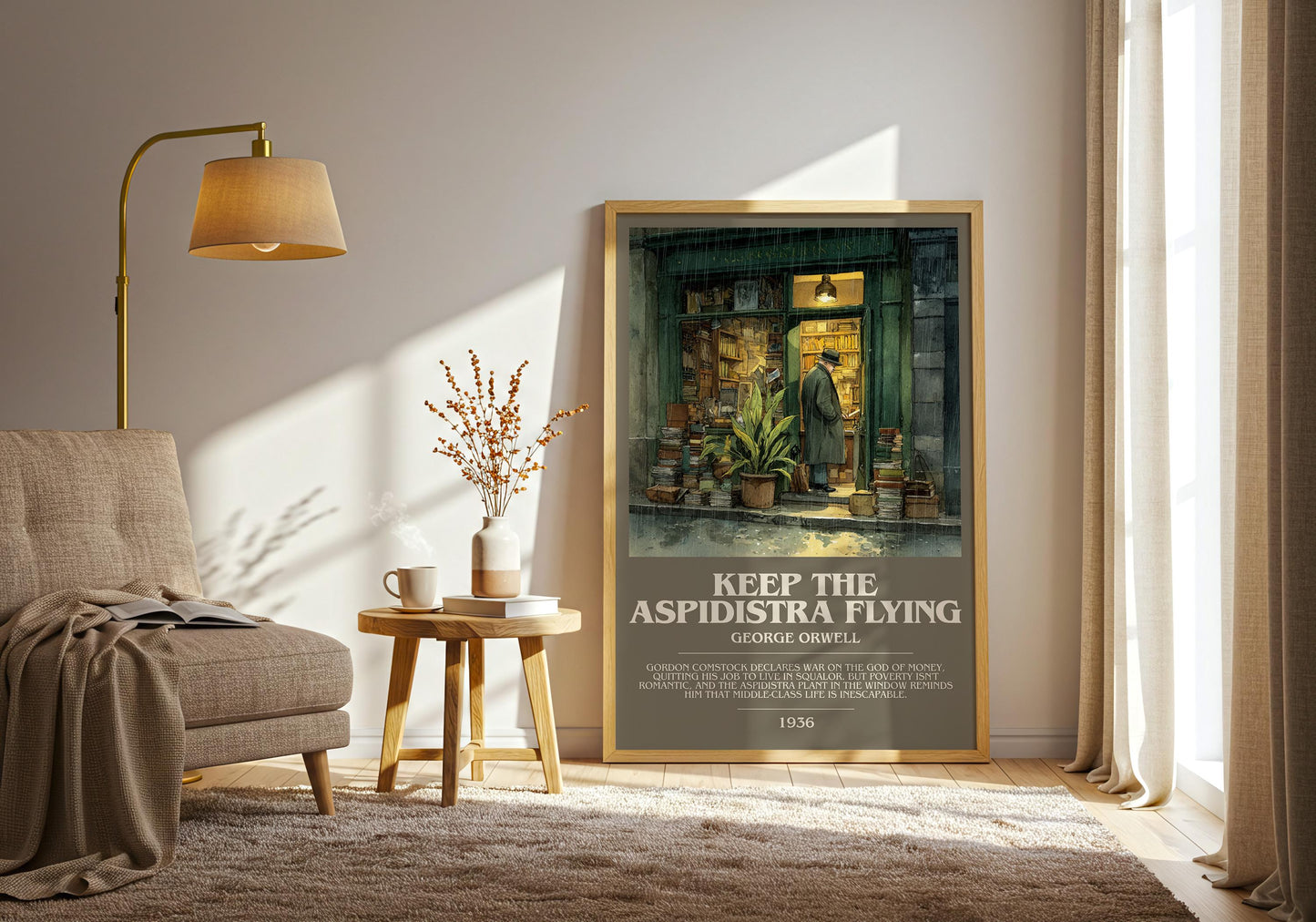 Keep the Aspidistra Flying by George Orwell | Book Poster | Literary Art Gift For Book Lover | Novel Inspired Wall Art | Free Delivery