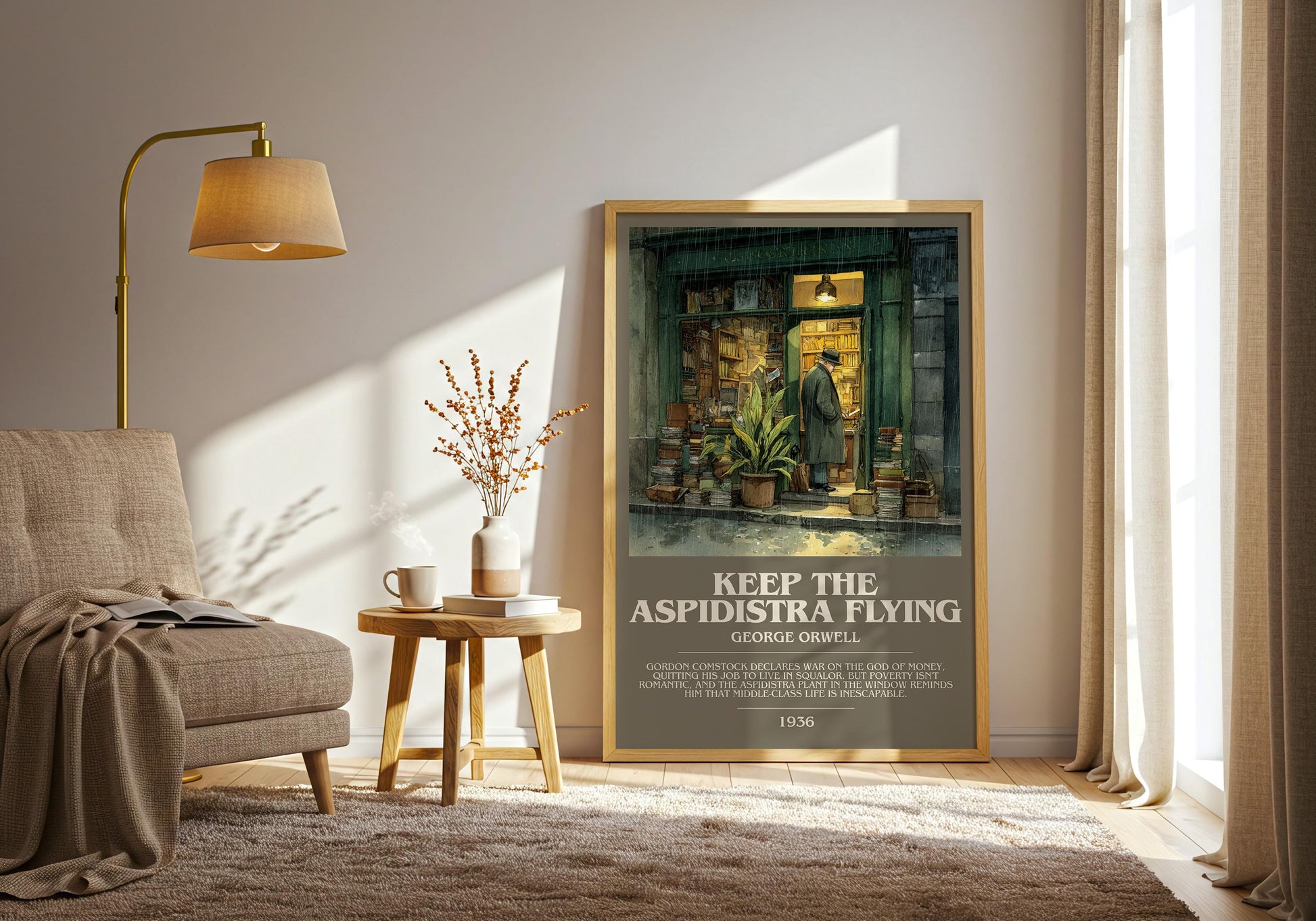 Keep the Aspidistra Flying by George Orwell | Book Poster | Literary Art Gift For Book Lover | Novel Inspired Wall Art | Free Delivery