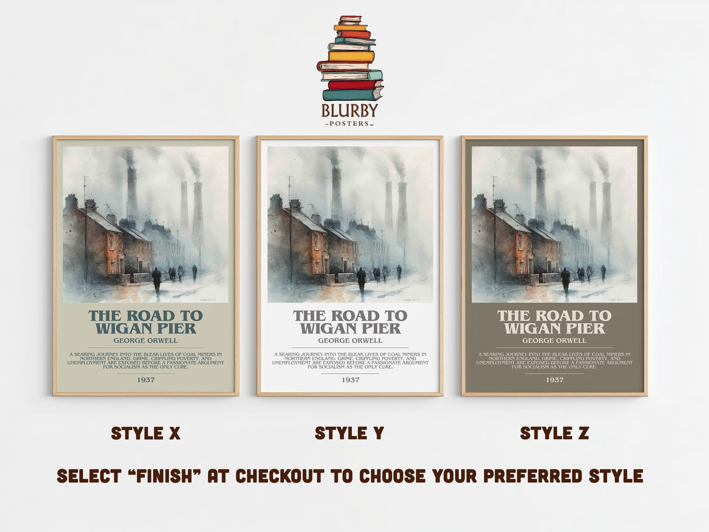 The Road to Wigan Pier by George Orwell | Book Poster | Literary Art Gift For Book Lover | Novel Inspired Wall Art | Free Delivery