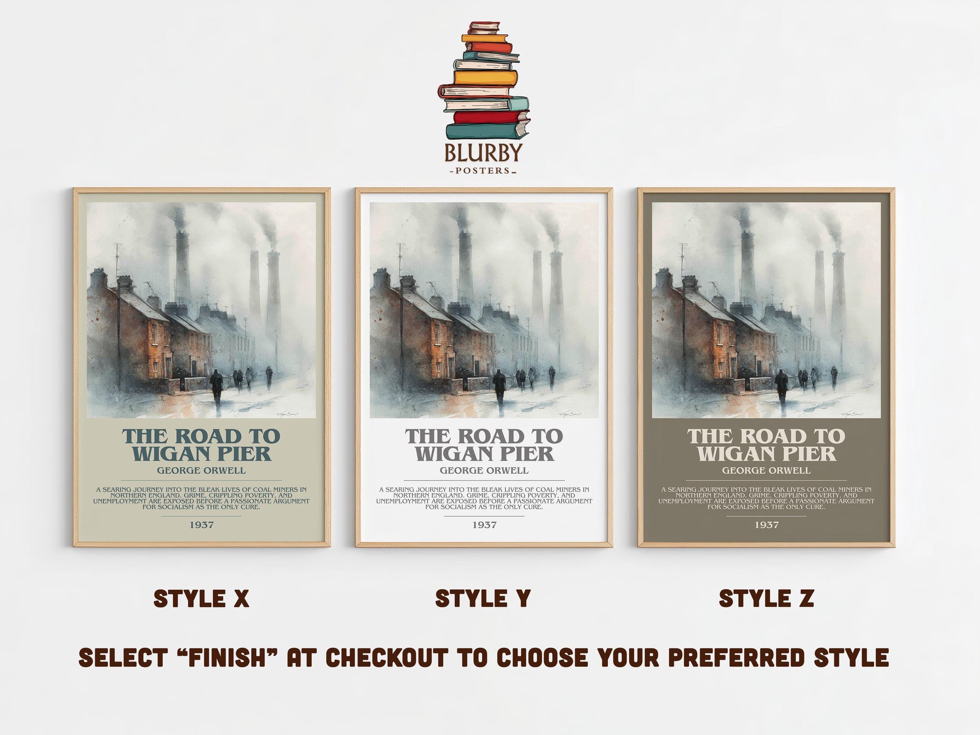 The Road to Wigan Pier by George Orwell | Book Poster | Literary Art Gift For Book Lover | Novel Inspired Wall Art | Free Delivery