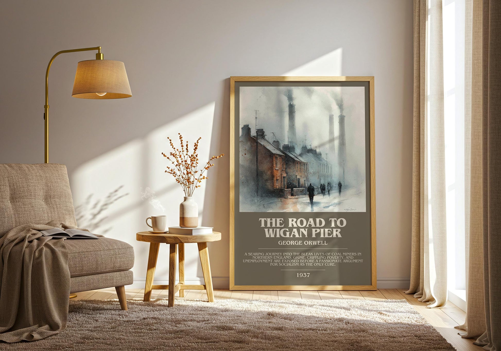 The Road to Wigan Pier by George Orwell | Book Poster | Literary Art Gift For Book Lover | Novel Inspired Wall Art | Free Delivery