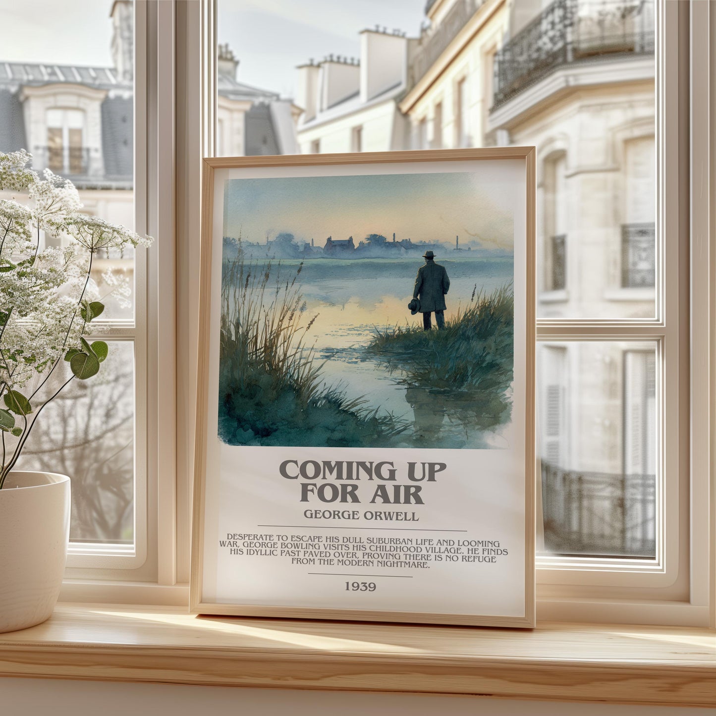 Coming Up for Air by George Orwell | Book Poster | Literary Art Gift For Book Lover | Novel Inspired Wall Art | Free Delivery