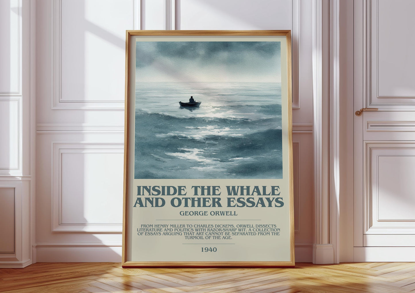 Inside the Whale and Other Essays by George Orwell | Book Poster | Literary Art Gift For Book Lover | Novel Inspired Wall Art | Free Deliver