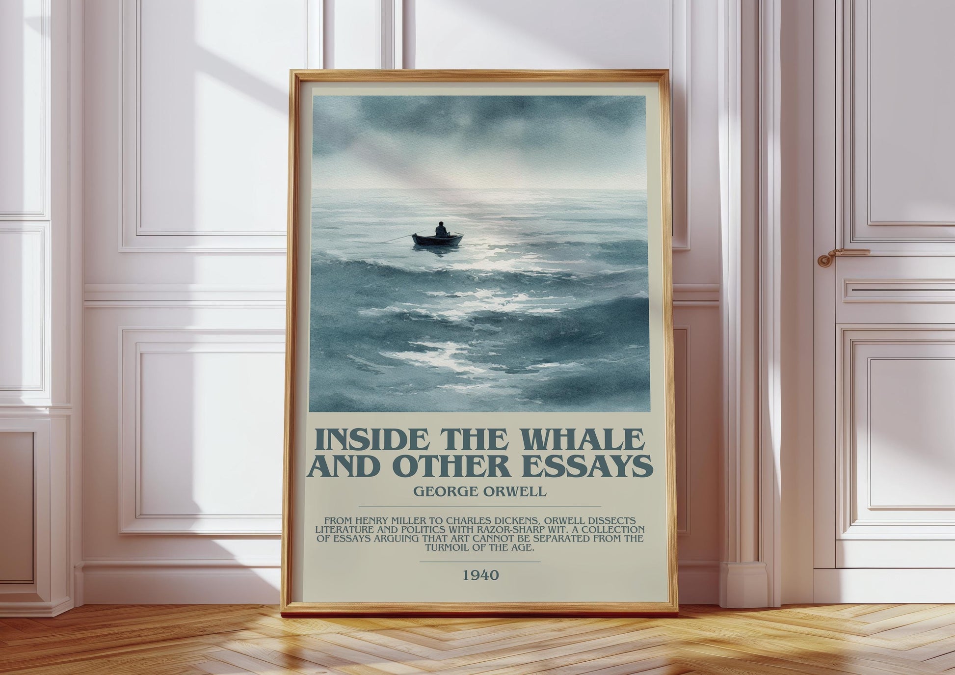 Inside the Whale and Other Essays by George Orwell | Book Poster | Literary Art Gift For Book Lover | Novel Inspired Wall Art | Free Deliver