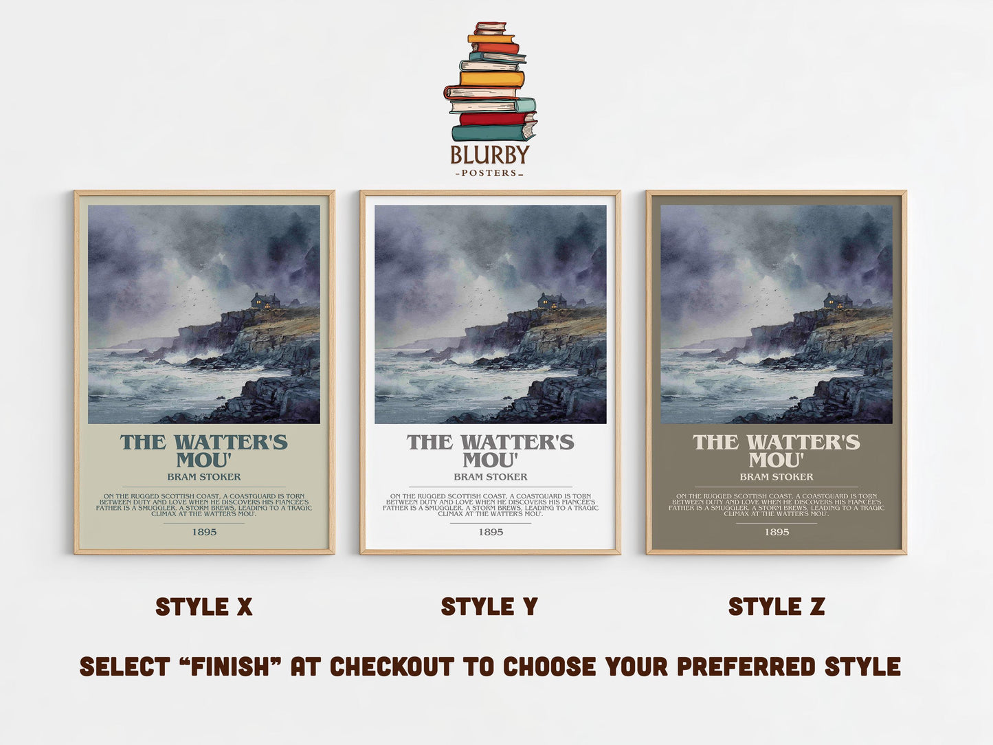 The Watter's Mou' by Bram Stoker | Book Poster | Literary Art Gift For Book Lover | Novel Inspired Wall Art | Free Deliver