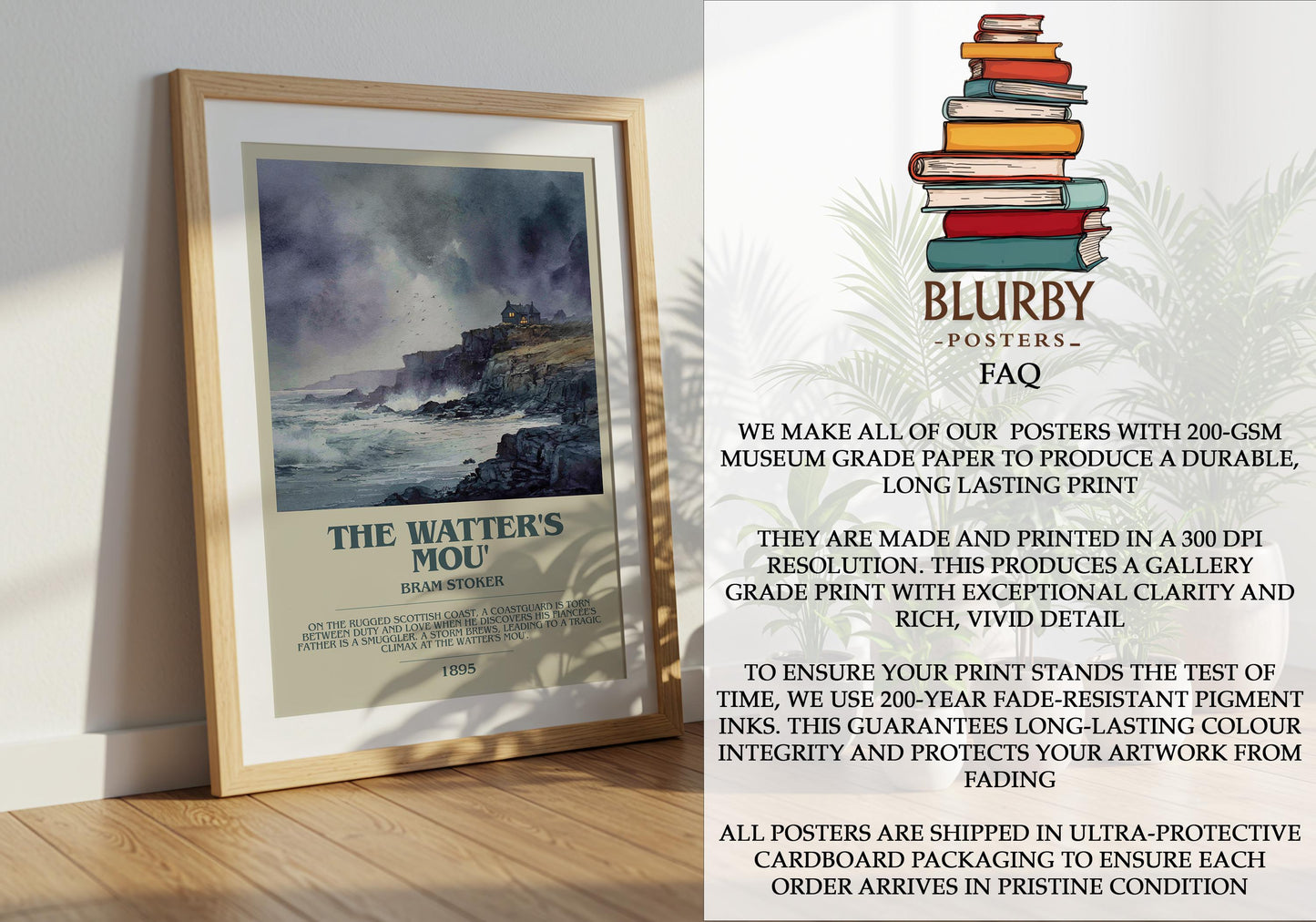 The Watter's Mou' by Bram Stoker | Book Poster | Literary Art Gift For Book Lover | Novel Inspired Wall Art | Free Deliver