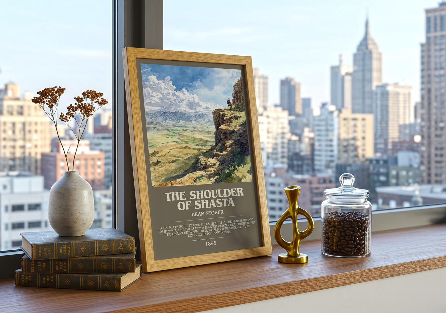 The Shoulder of Shasta by Bram Stoker | Book Poster | Literary Art Gift For Book Lover | Novel Inspired Wall Art | Free Deliver