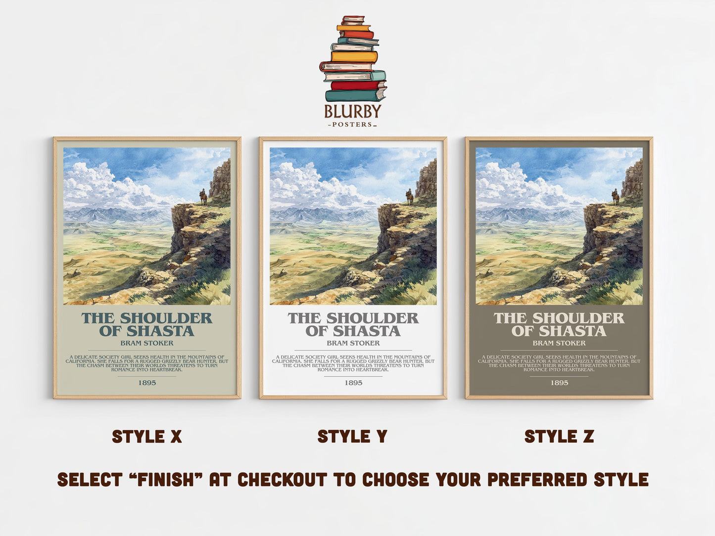 The Shoulder of Shasta by Bram Stoker | Book Poster | Literary Art Gift For Book Lover | Novel Inspired Wall Art | Free Deliver