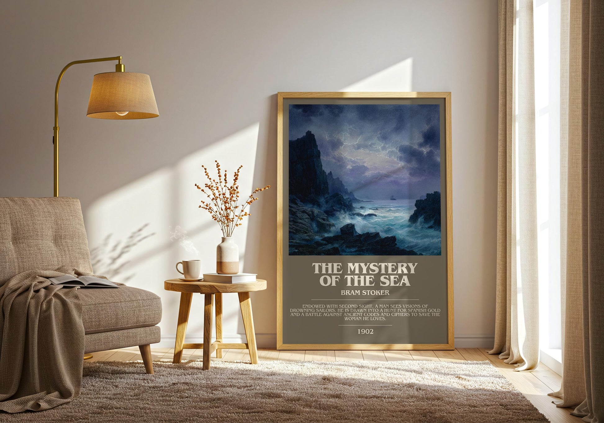 The Mystery of the Sea by Bram Stoker | Book Poster | Literary Art Gift For Book Lover | Novel Inspired Wall Art | Free Delivery