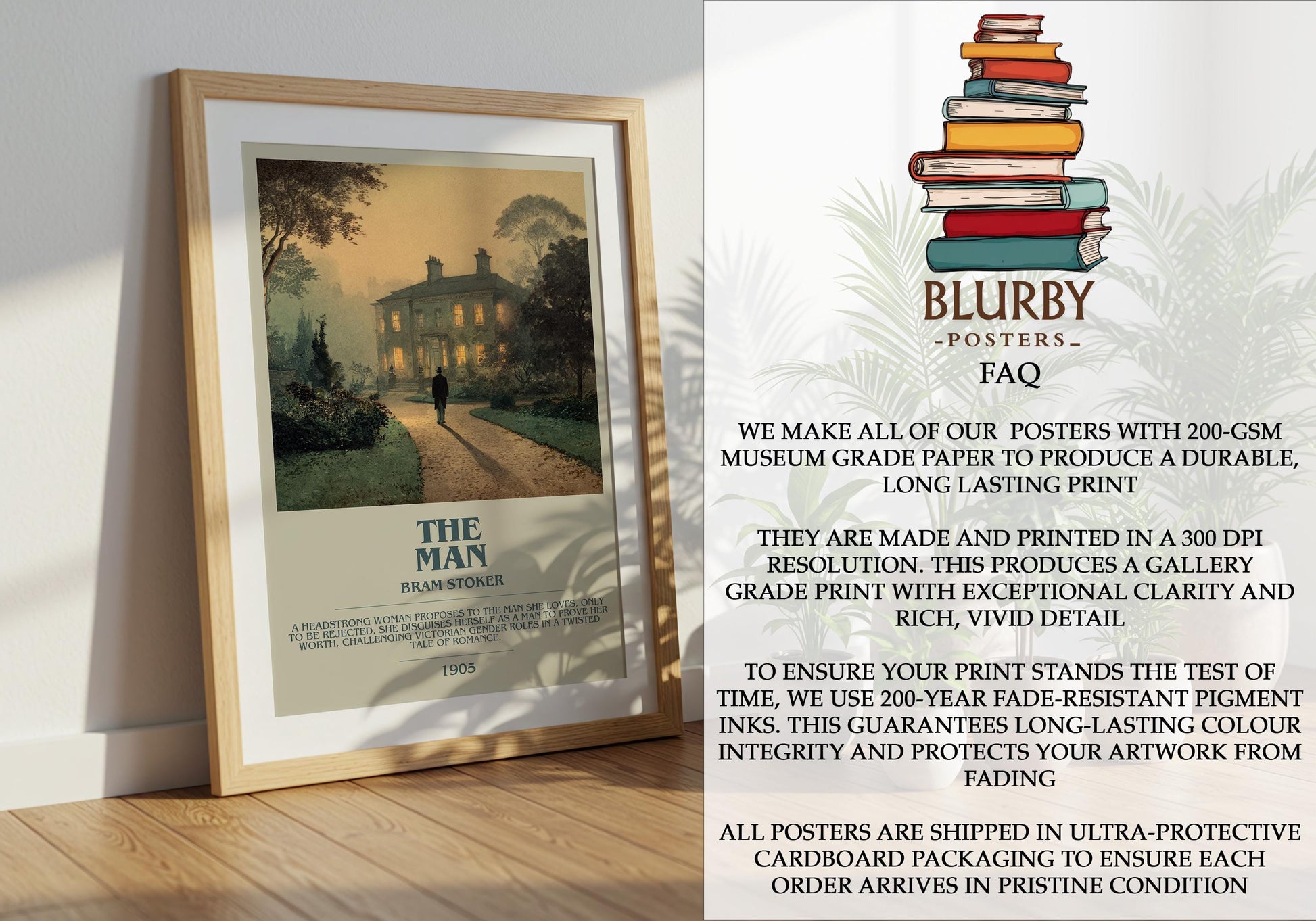 The Man by Bram Stoker | Book Poster | Literary Art Gift For Book Lover | Novel Inspired Wall Art | Free Delivery