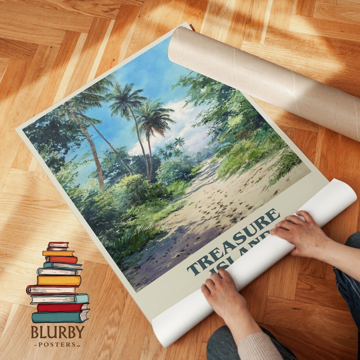Treasure Island book cover poster paired in gallery wall – literary art prints