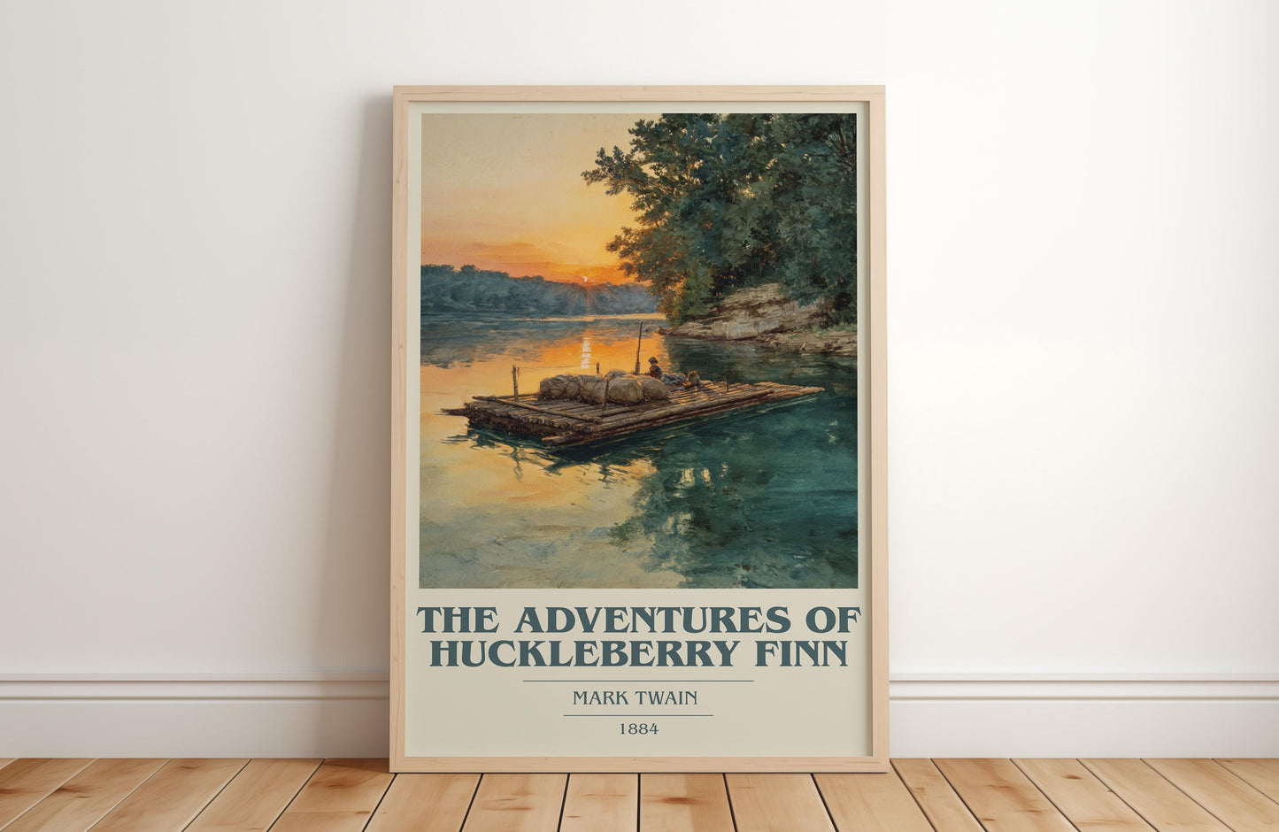 The Adventures of Huckleberry Finn by Mark Twain | Book Poster | Literary Art Gift For Book Lover | Novel Inspired Wall Art | Free Delivery
